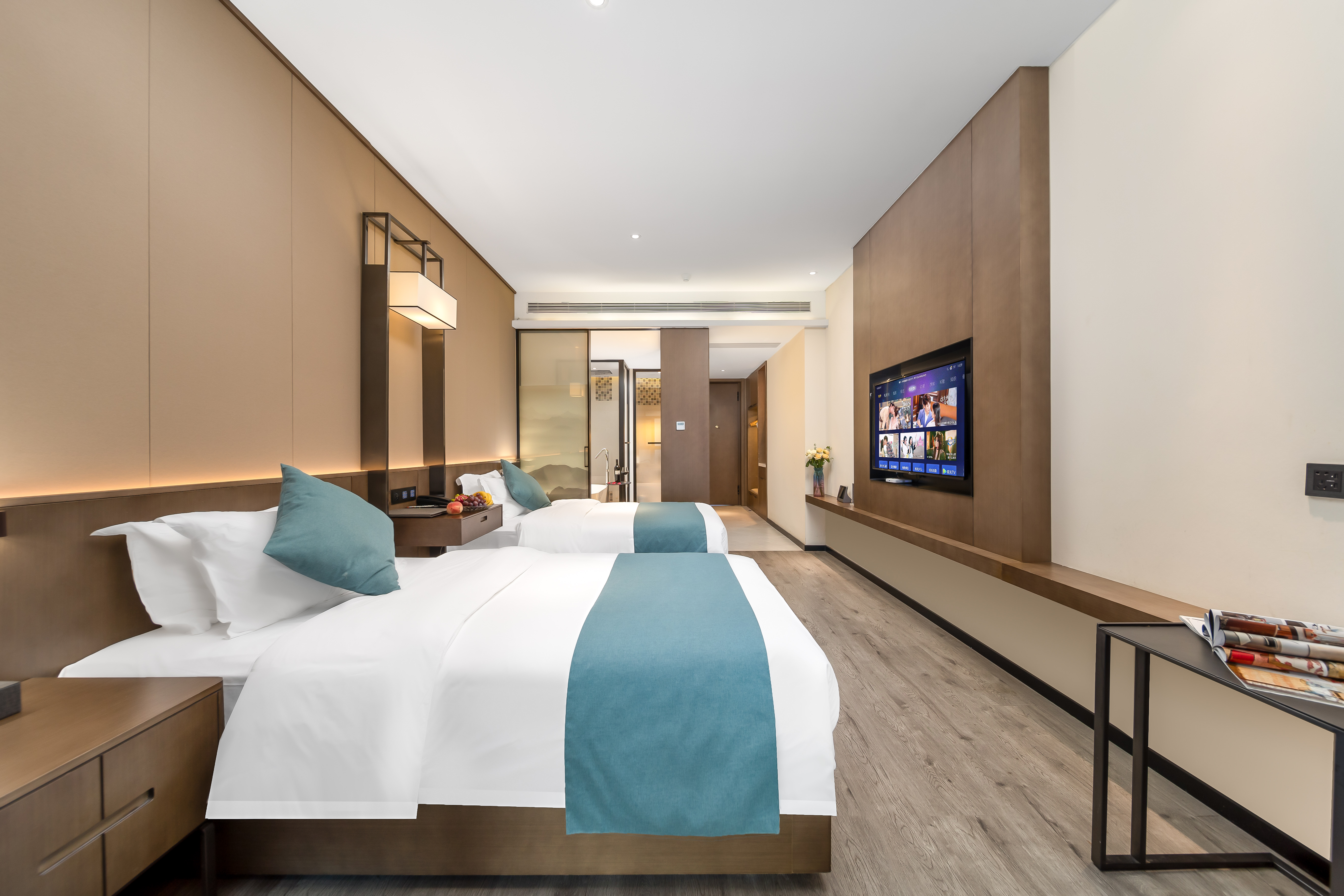 标准双床房 | 观景阳台+大浴缸+慕思床垫+巨屏K歌