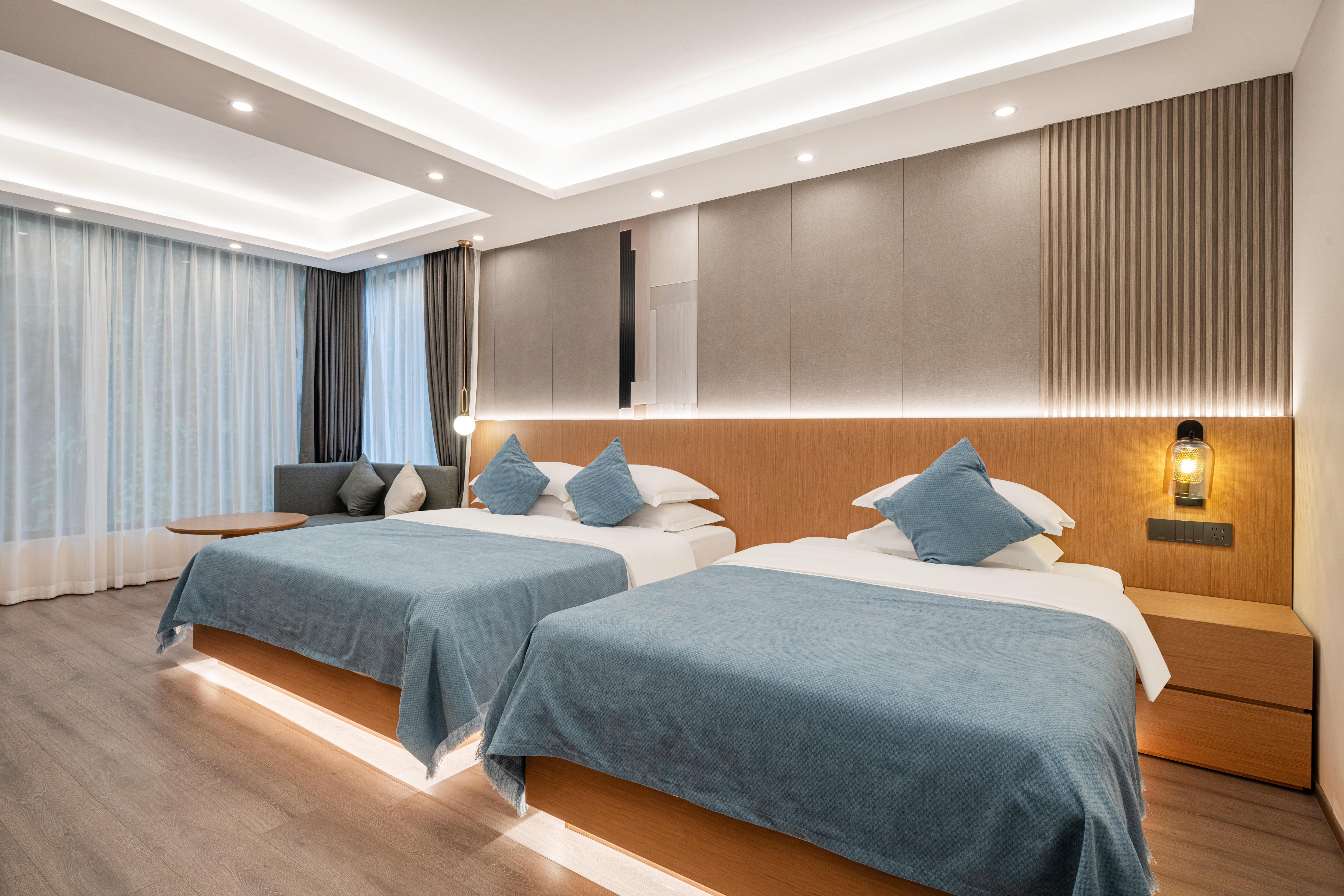 山景子母双床家庭房『山景落地窗+榻榻米茶区+小冰箱』