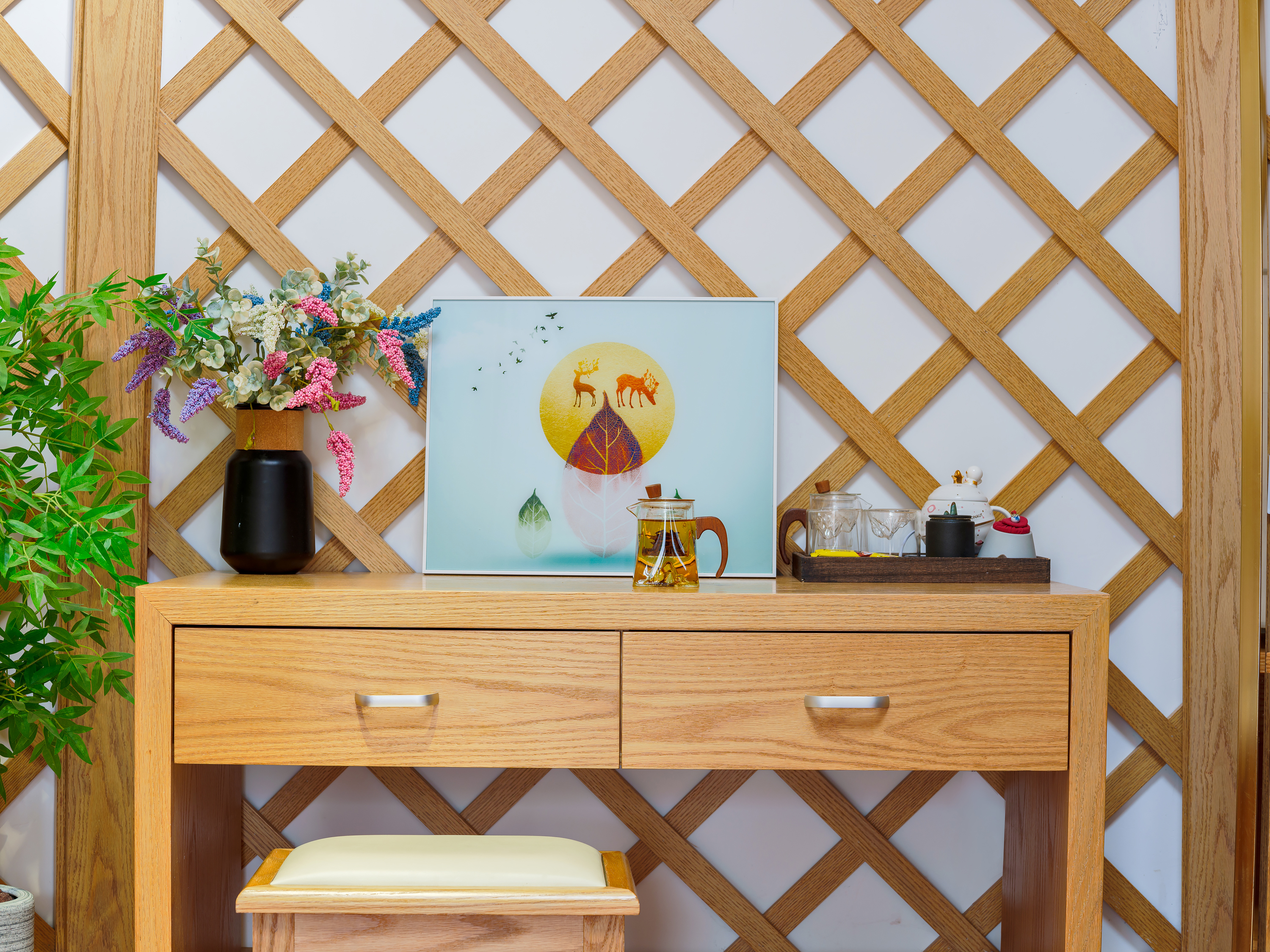 1-08 丨现代蒙元素大床房（空调-地暖）丨温馨私享豪华星空顶特色蒙古包丨