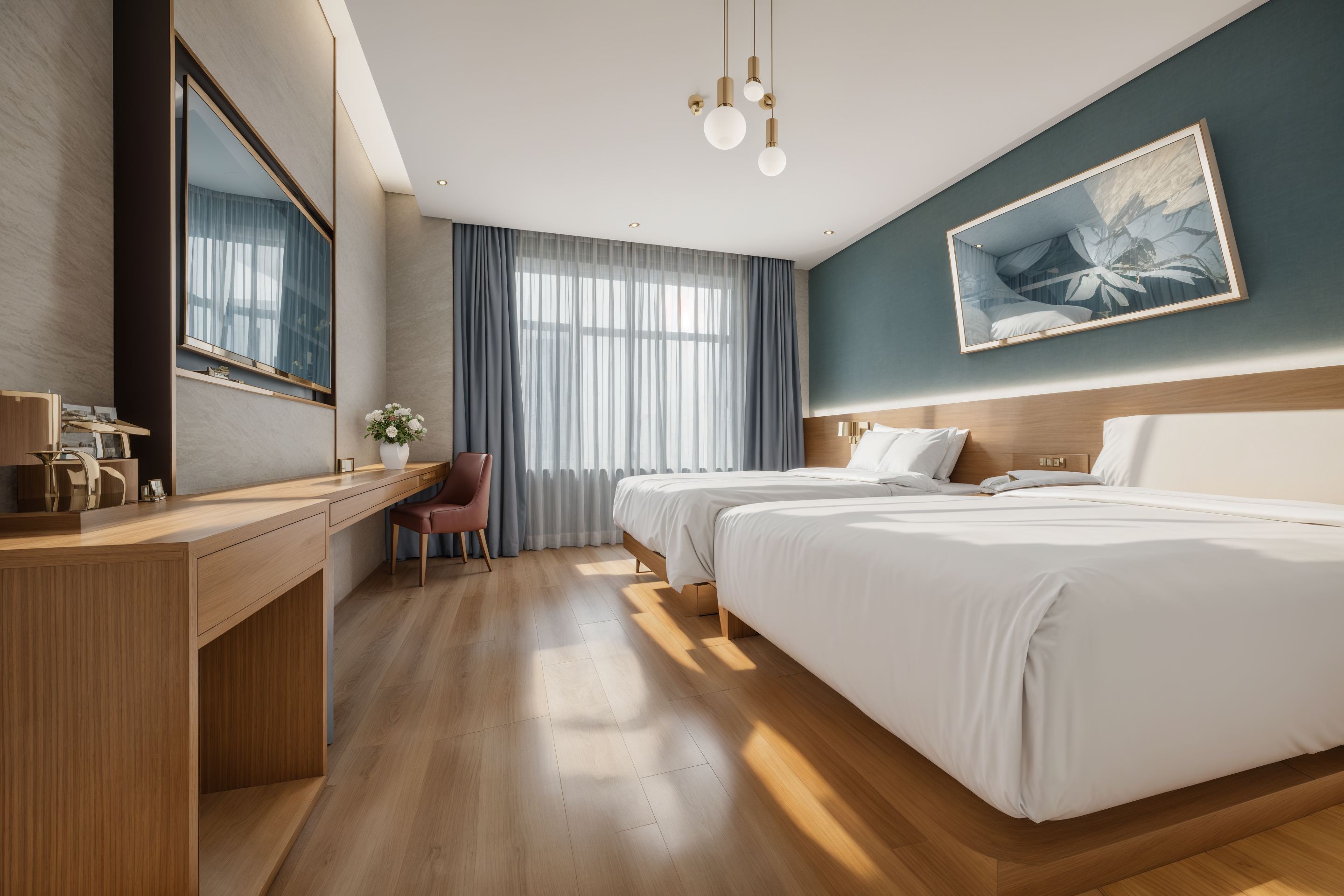 无忧 | 高级双床房（顾家家居静音舒眠乳胶床垫+0压轻柔鹅绒被+80S悦眠亲肤布草+恒温智能马桶）