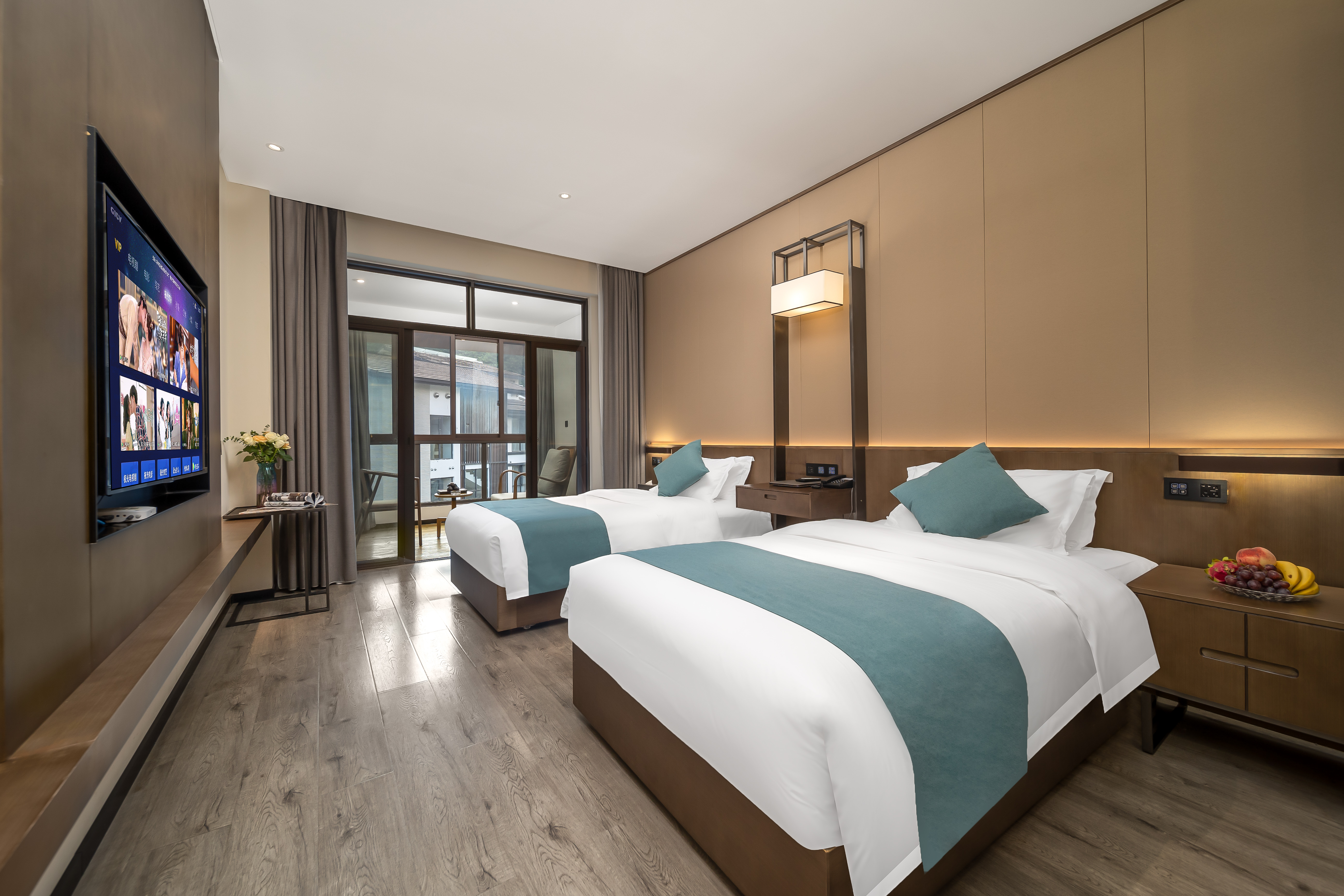 标准双床房 | 观景阳台+大浴缸+慕思床垫+巨屏K歌