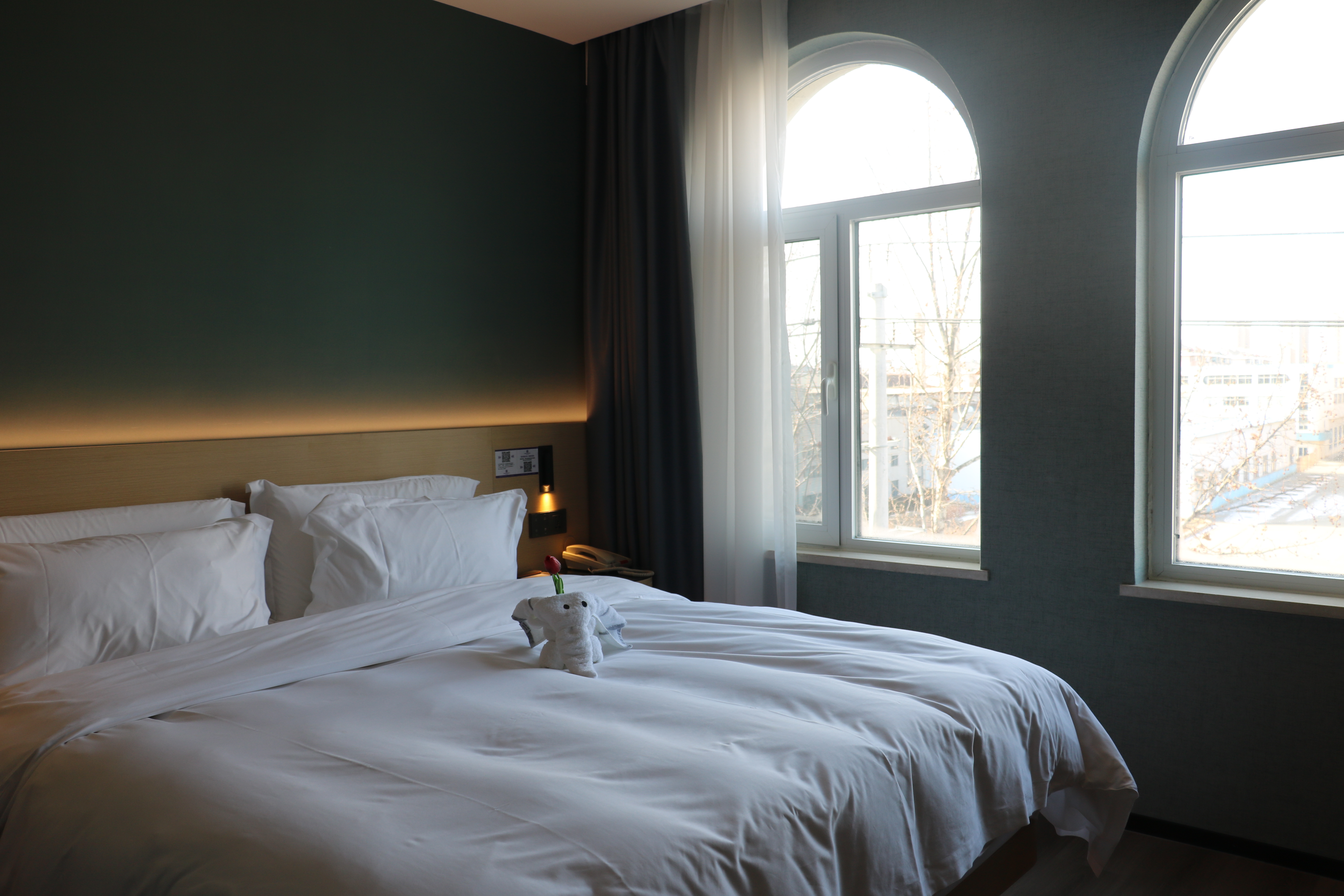 一战成硕·青云万里大床房『全屋智能+零压舒眠乳胶床垫+云朵般柔软透气鹅绒被+MINI冰箱+恒温智能马桶』