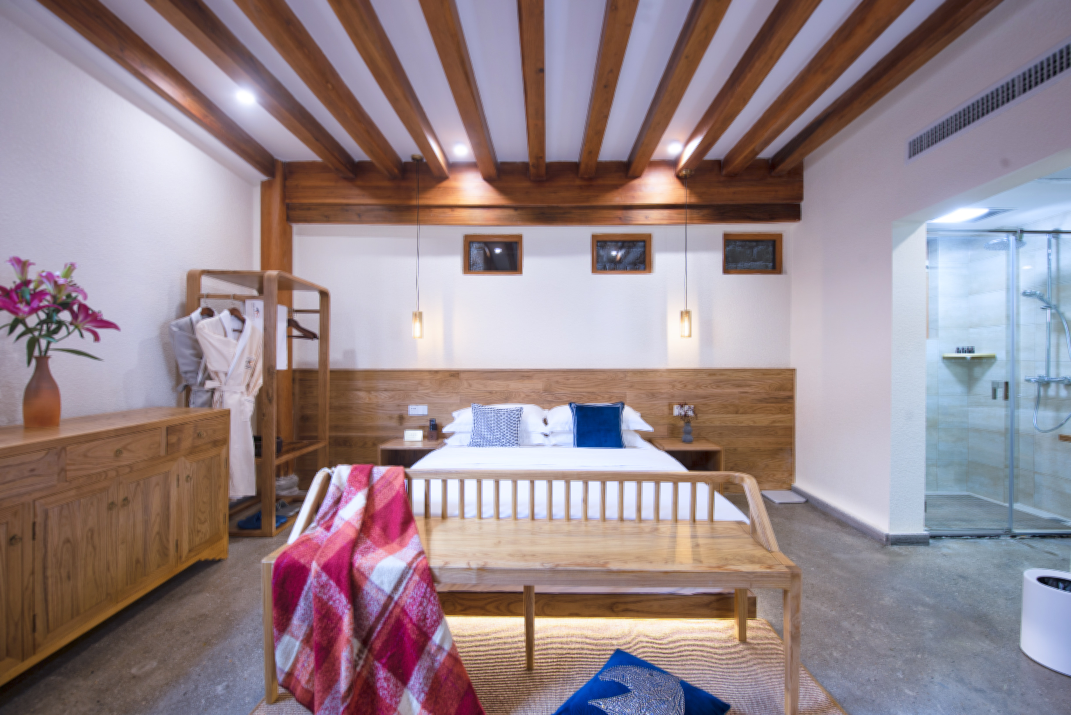 有堂·酣然入夢大床房「金可兒舒睡床墊·恆温花灑·原木楸木傢俱」