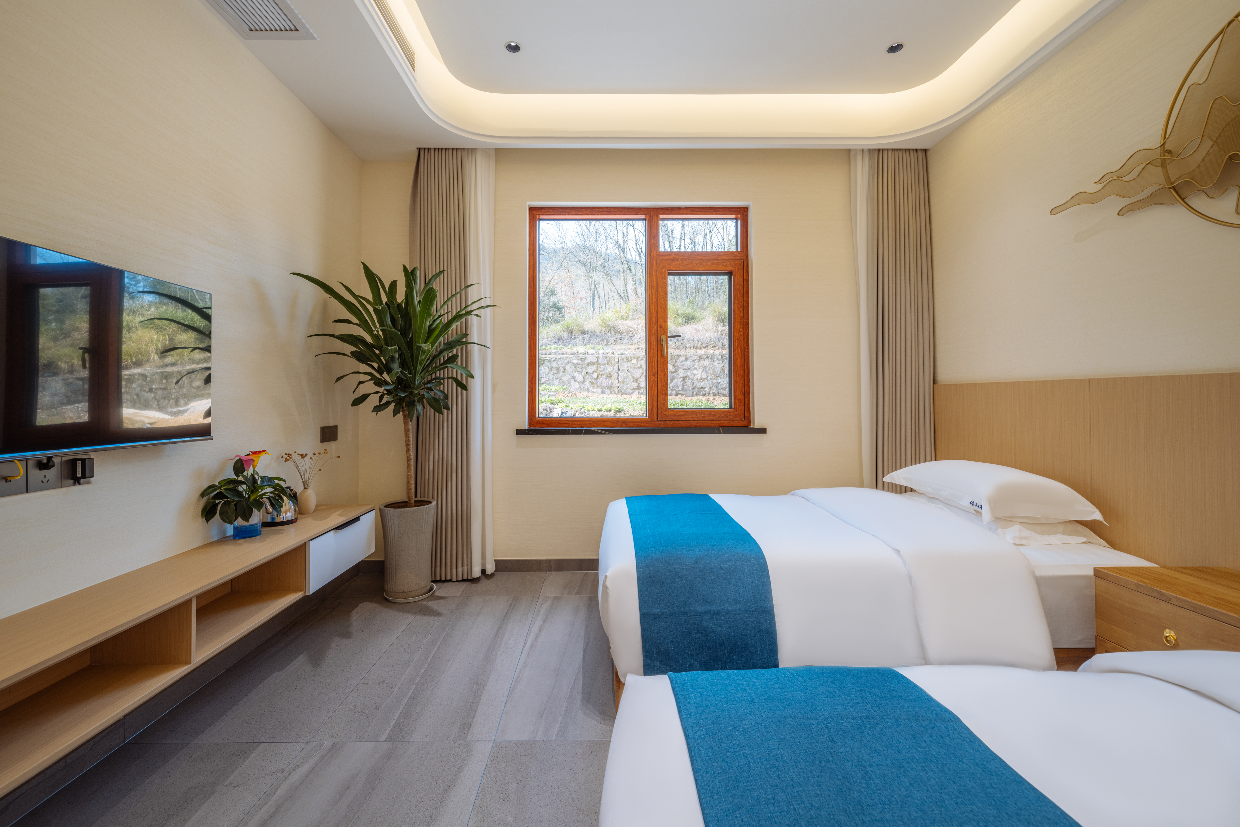 竹影·精致雙床房【慕思床墊+鵝絨被+智能馬桶】