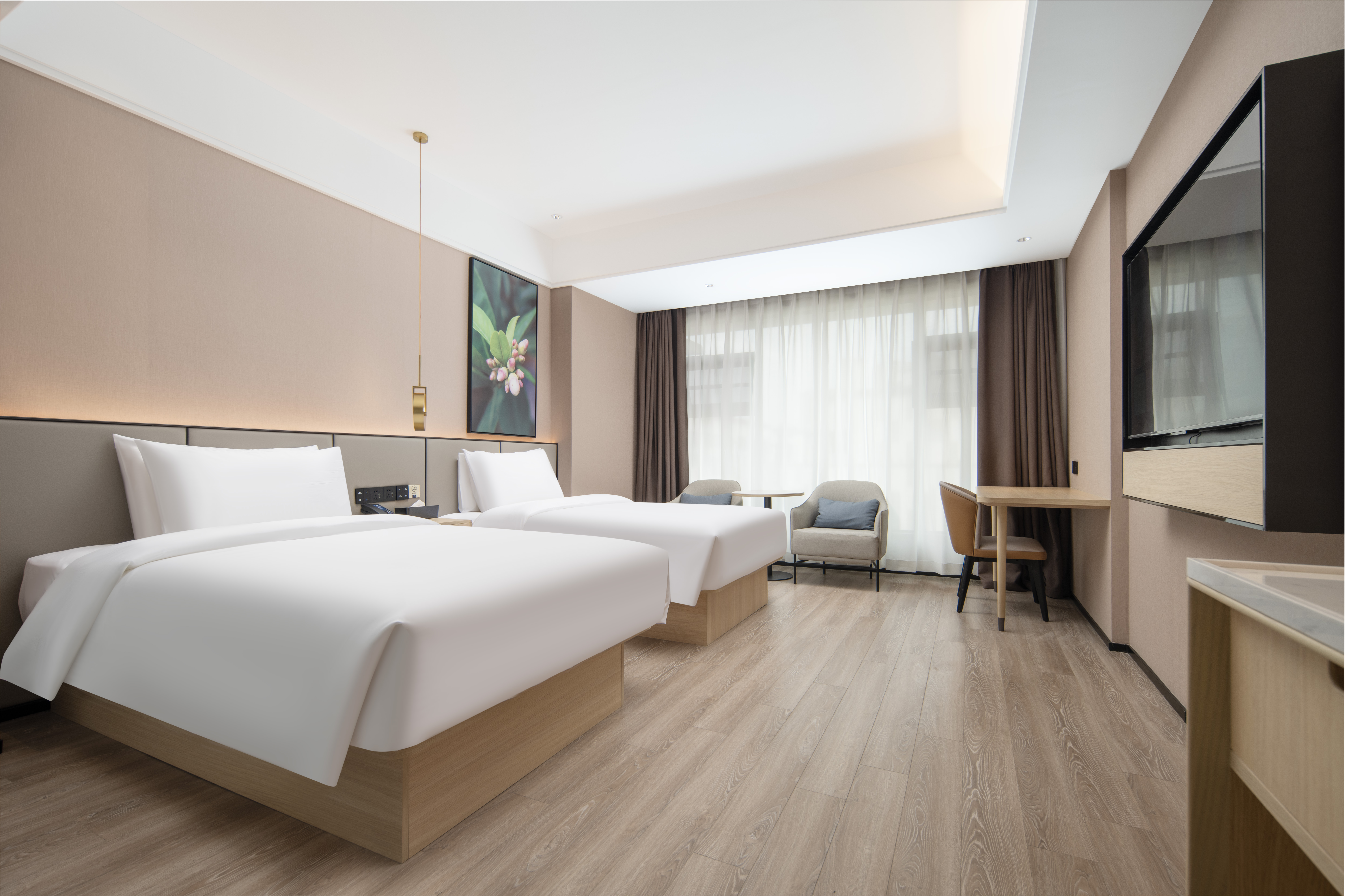 高级双床房【落地窗+电视投屏+智能客控】