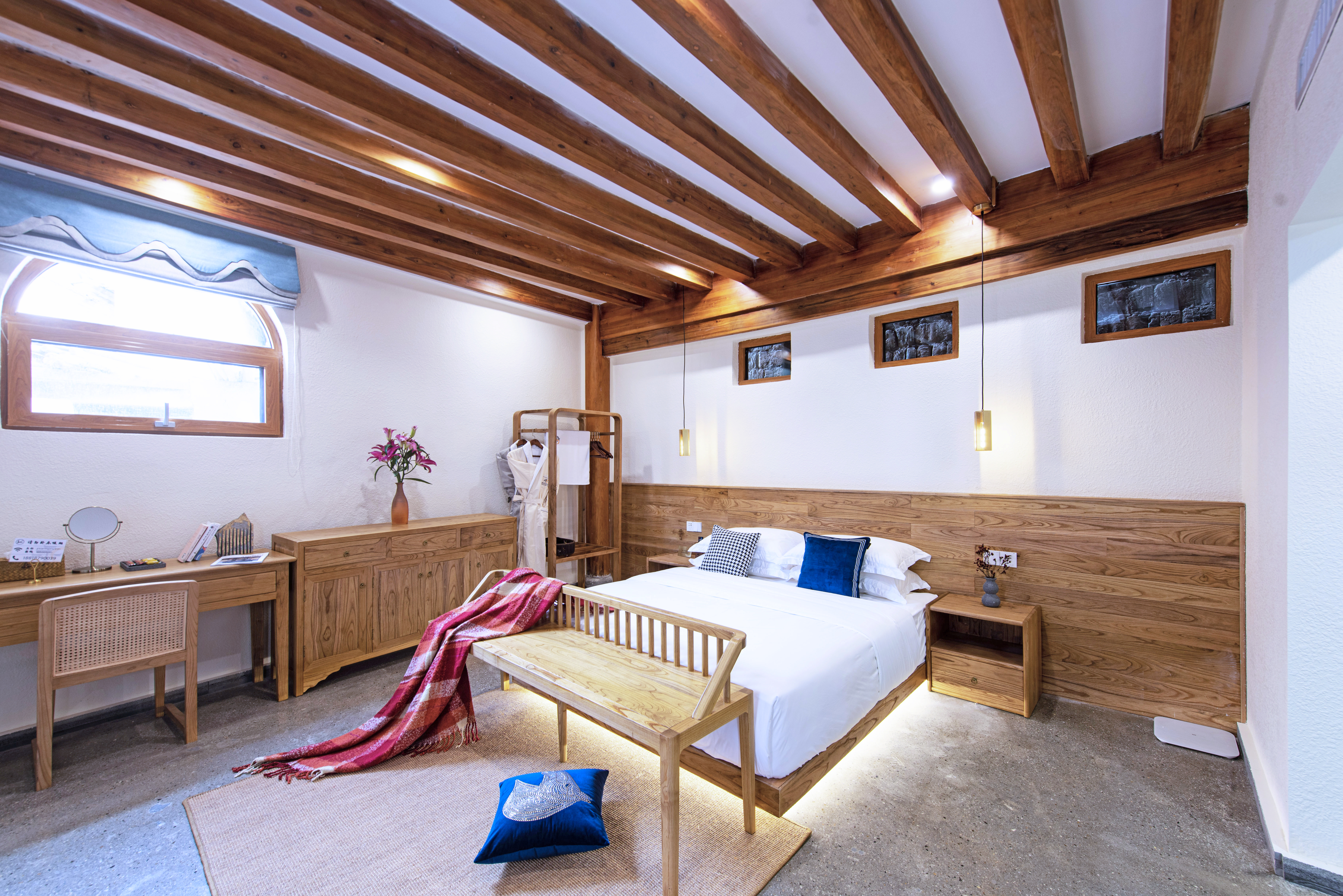 有堂·酣然入夢大床房「金可兒舒睡床墊·恆温花灑·原木楸木傢俱」