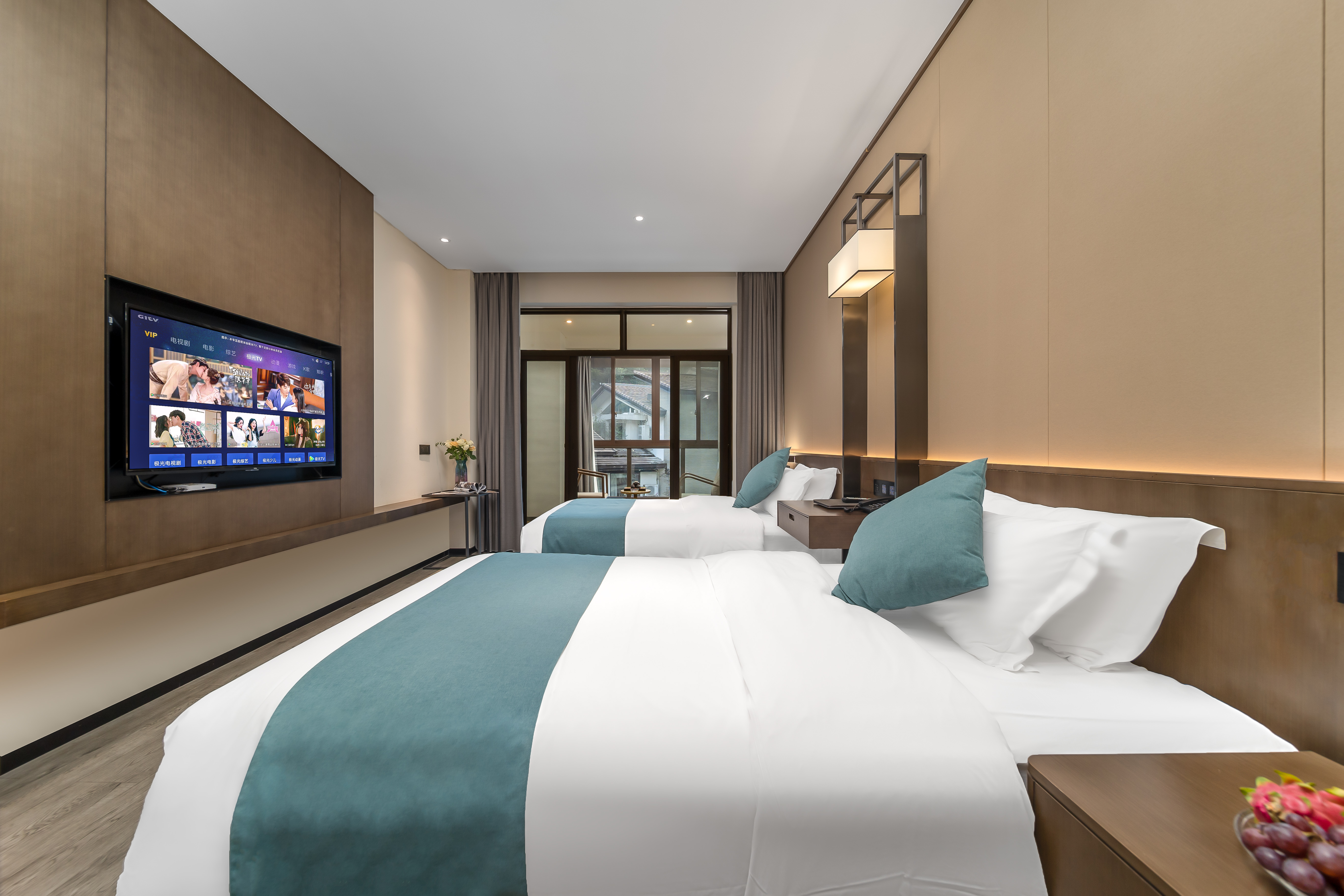 标准双床房 | 观景阳台+大浴缸+慕思床垫+巨屏K歌