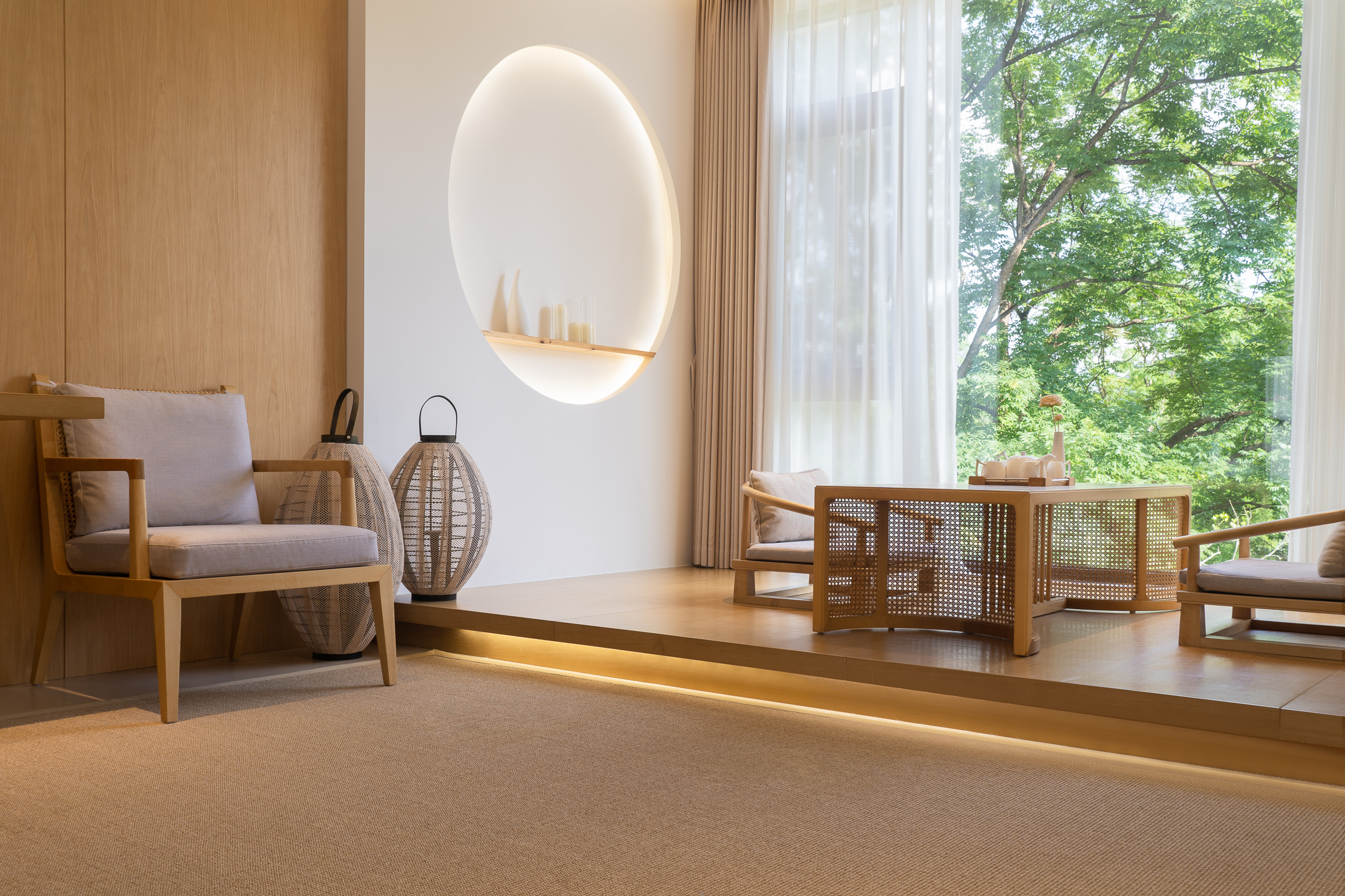 品茗欢享家庭套房（禅意观景茶桌+阳台休闲赏景+迷你冰箱+智能马桶）