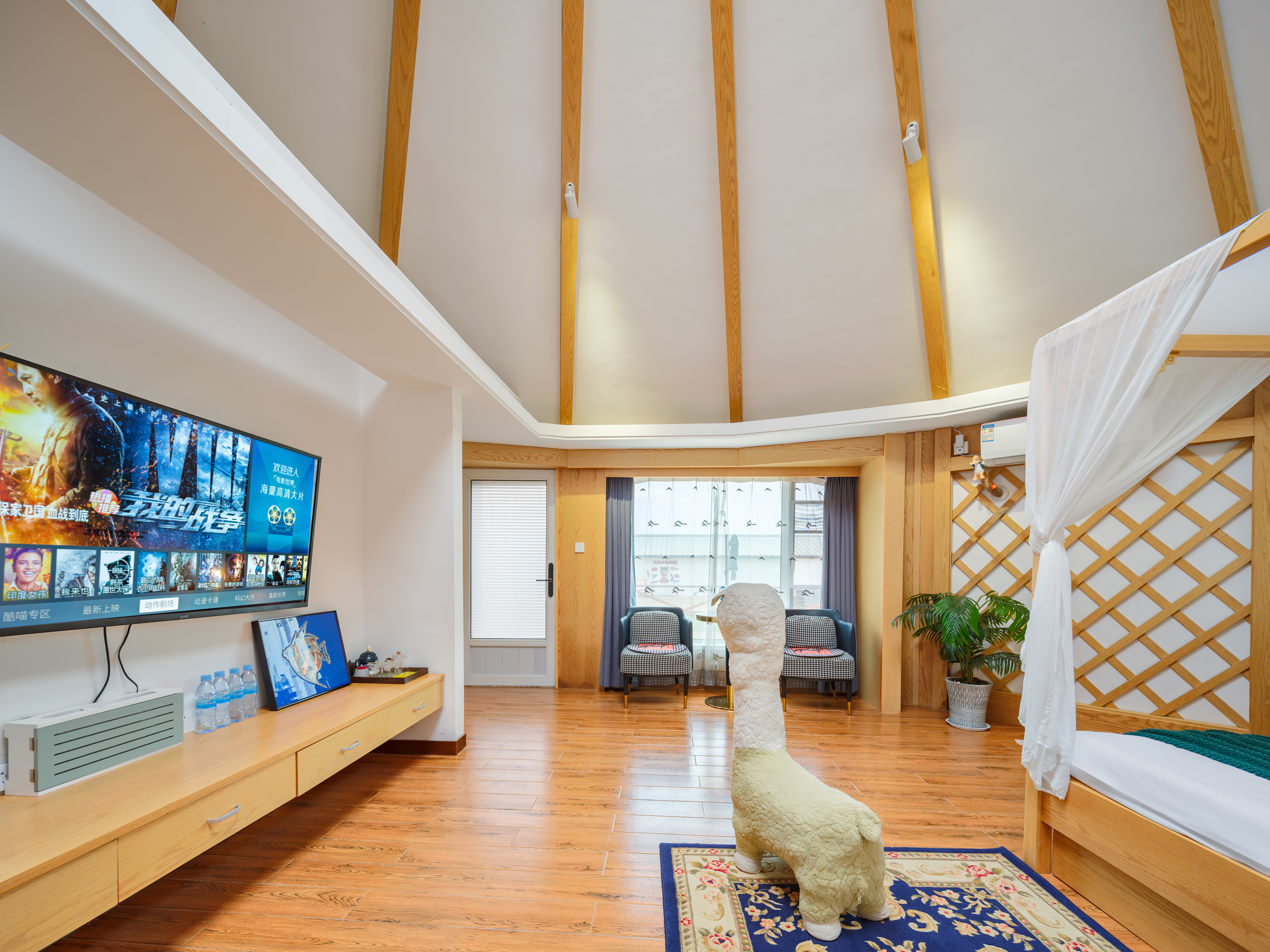 H2-01丨现代蒙元素亲子套房（空调-地暖）丨温馨私享豪华星空顶特色蒙古包丨