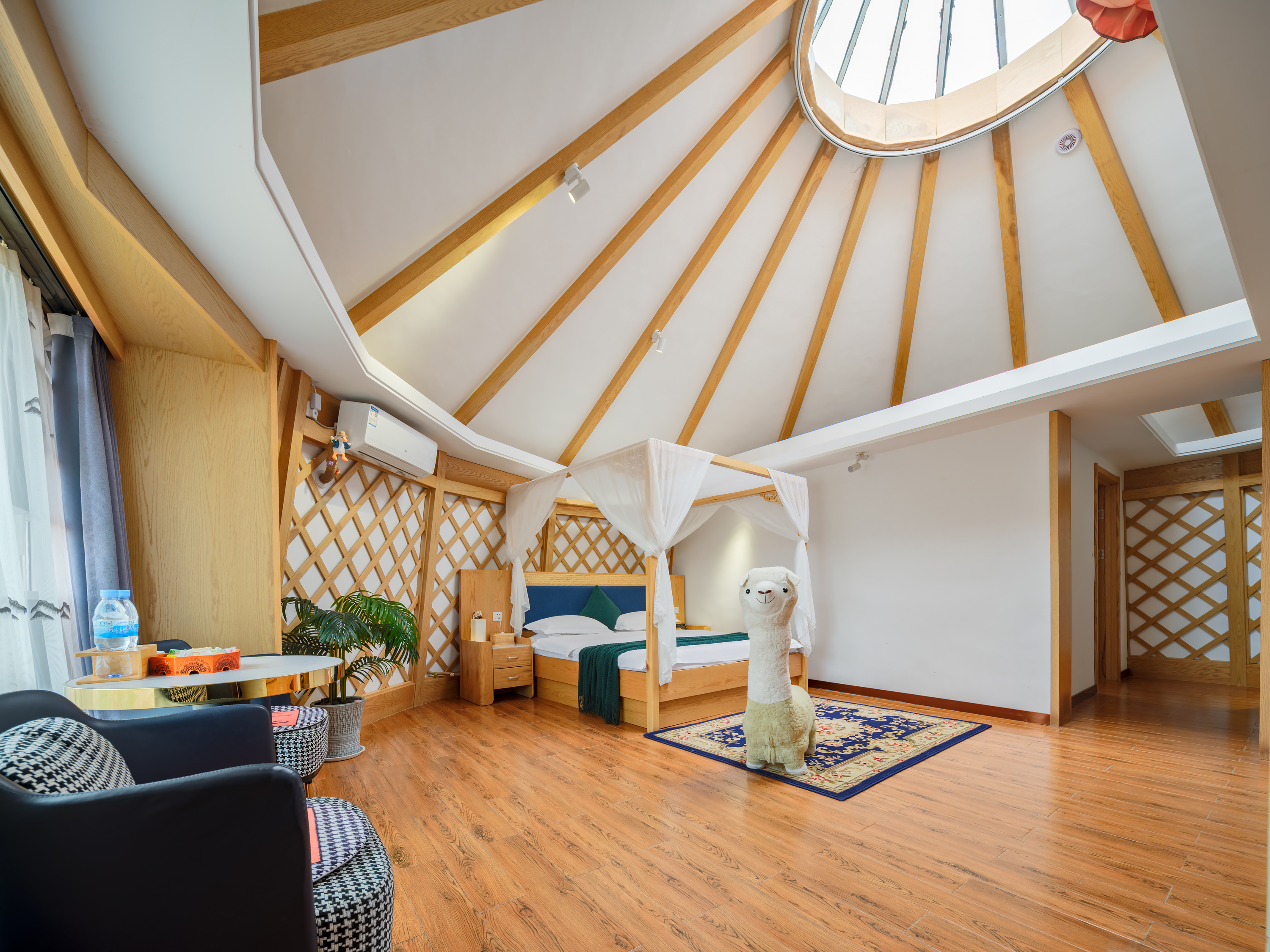 H2-01丨现代蒙元素亲子套房（空调-地暖）丨温馨私享豪华星空顶特色蒙古包丨