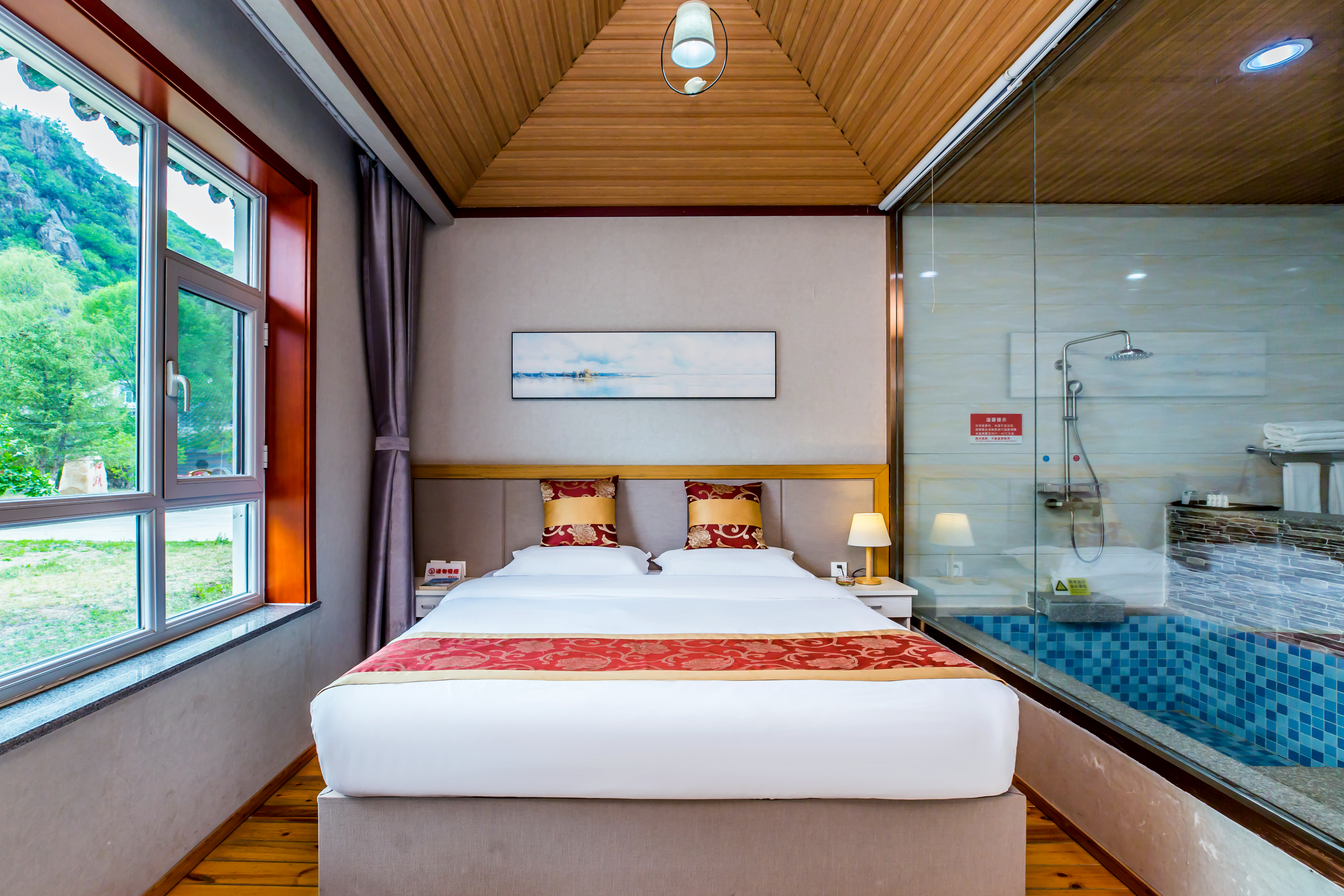 温泉池大床房