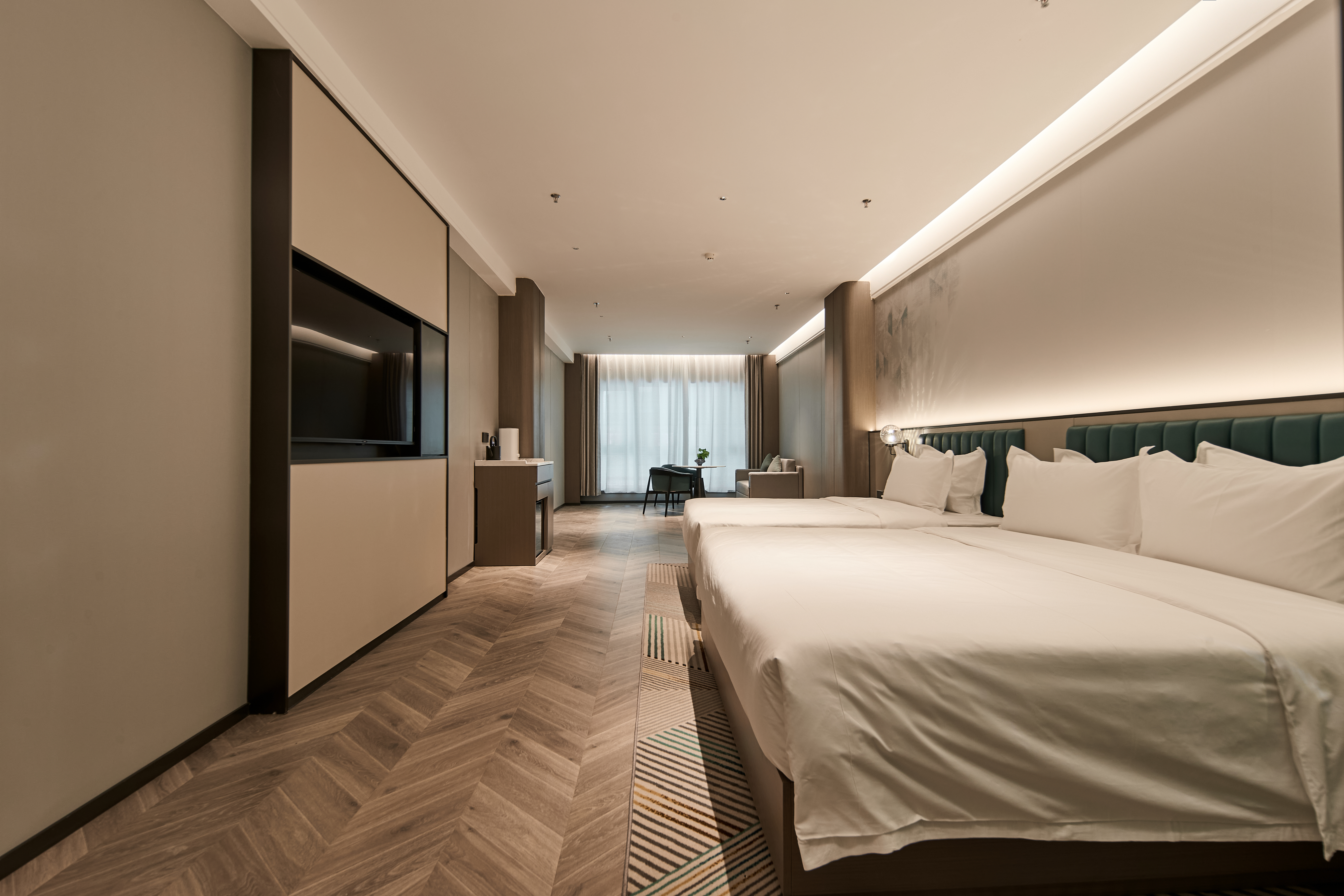 如悦雙床房（加濕器+喜臨門床墊+電動窗簾）