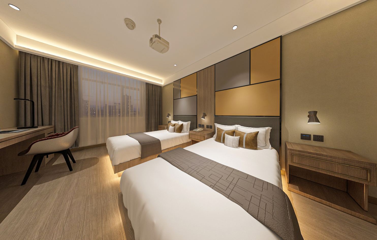 清逸雅居.高級雙床房