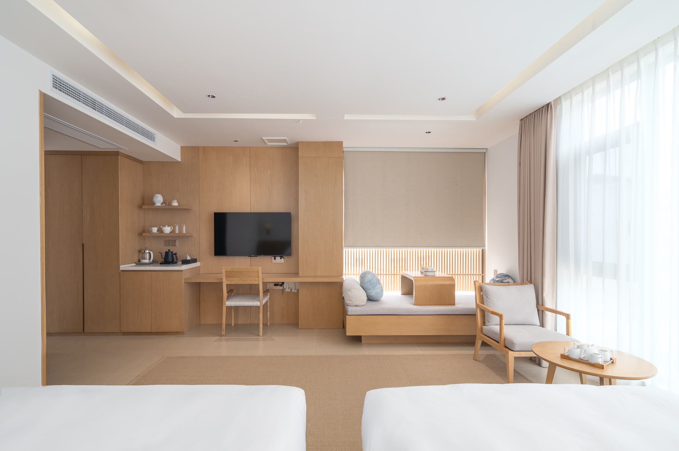 云栖双床房（禅意品茶软塌+智能马桶+解压泡澡浴缸）