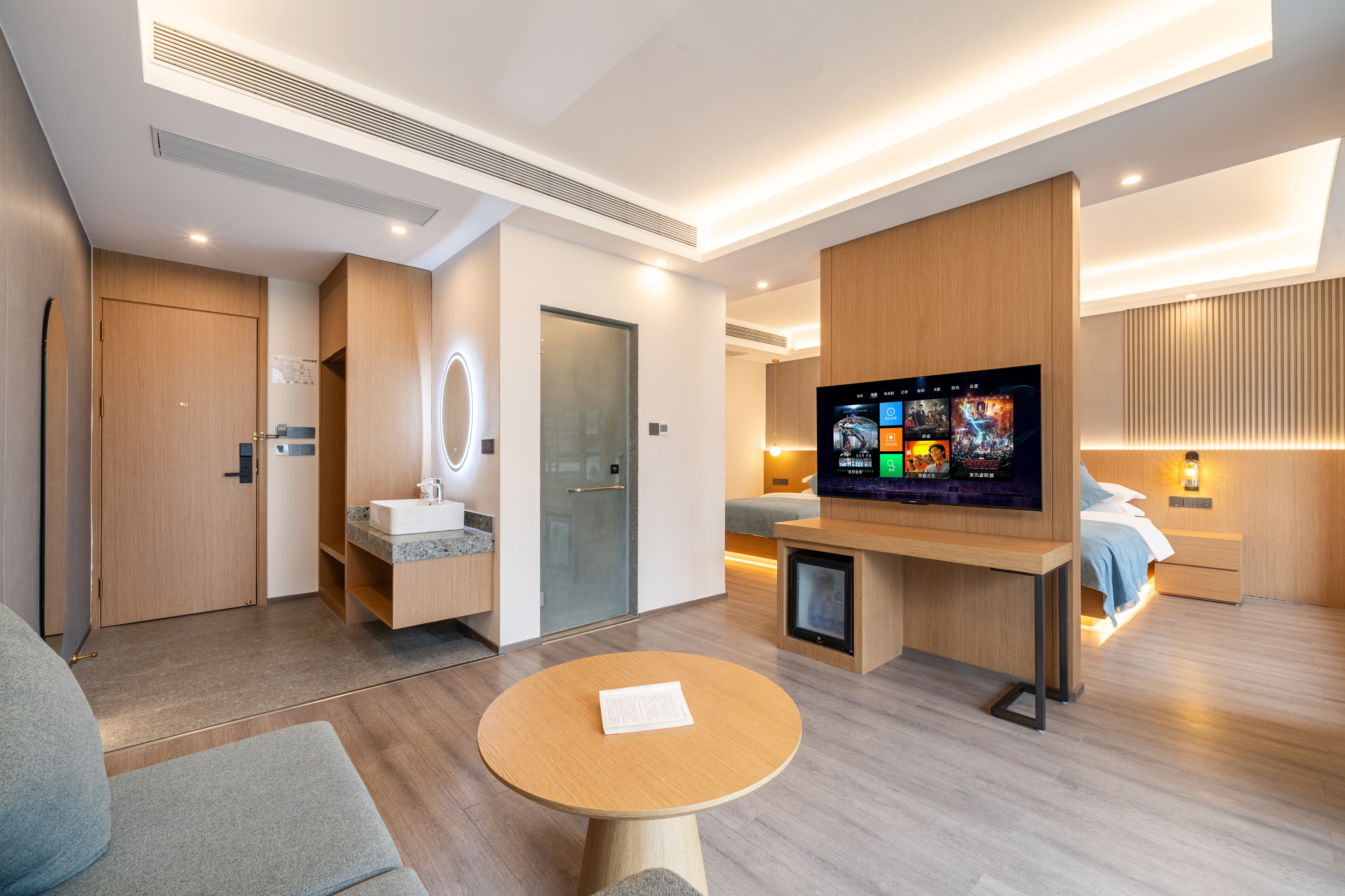 山水阳枱子母双床房『山河阳台+观景会客区+观景浴缸』