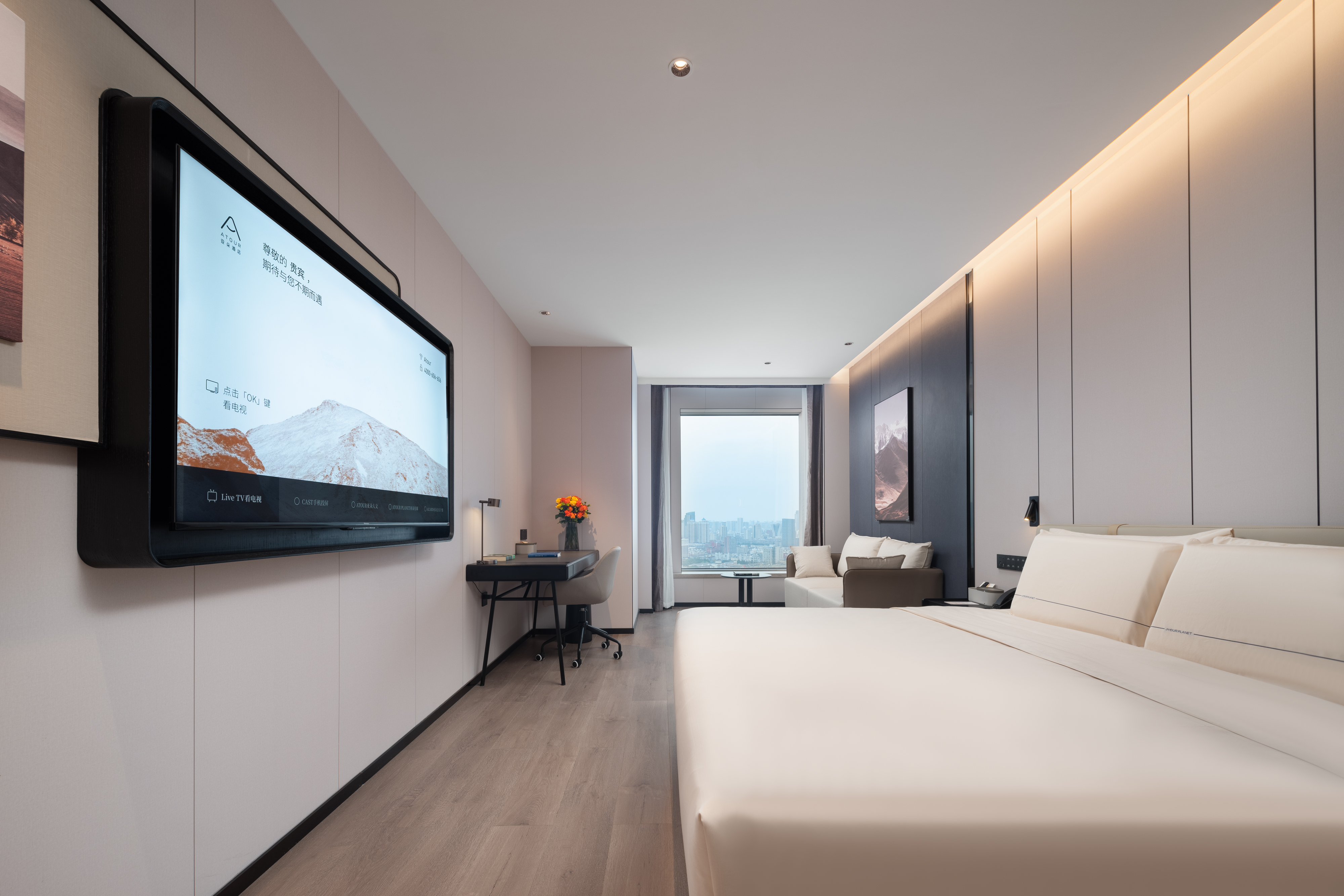 Exclusive City-View Double Bed Room With Enhanced Sleep System, Xiaodu Smart Control, Smart Toilet&Mobile Screen Casting