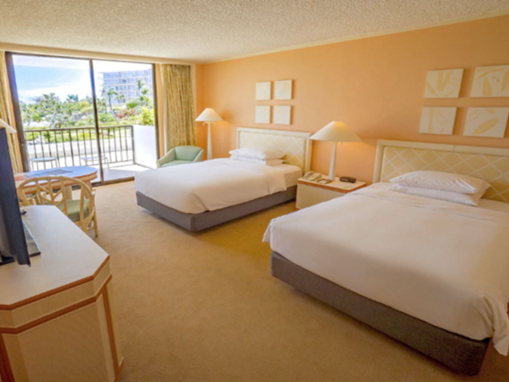 园景两张双人床房