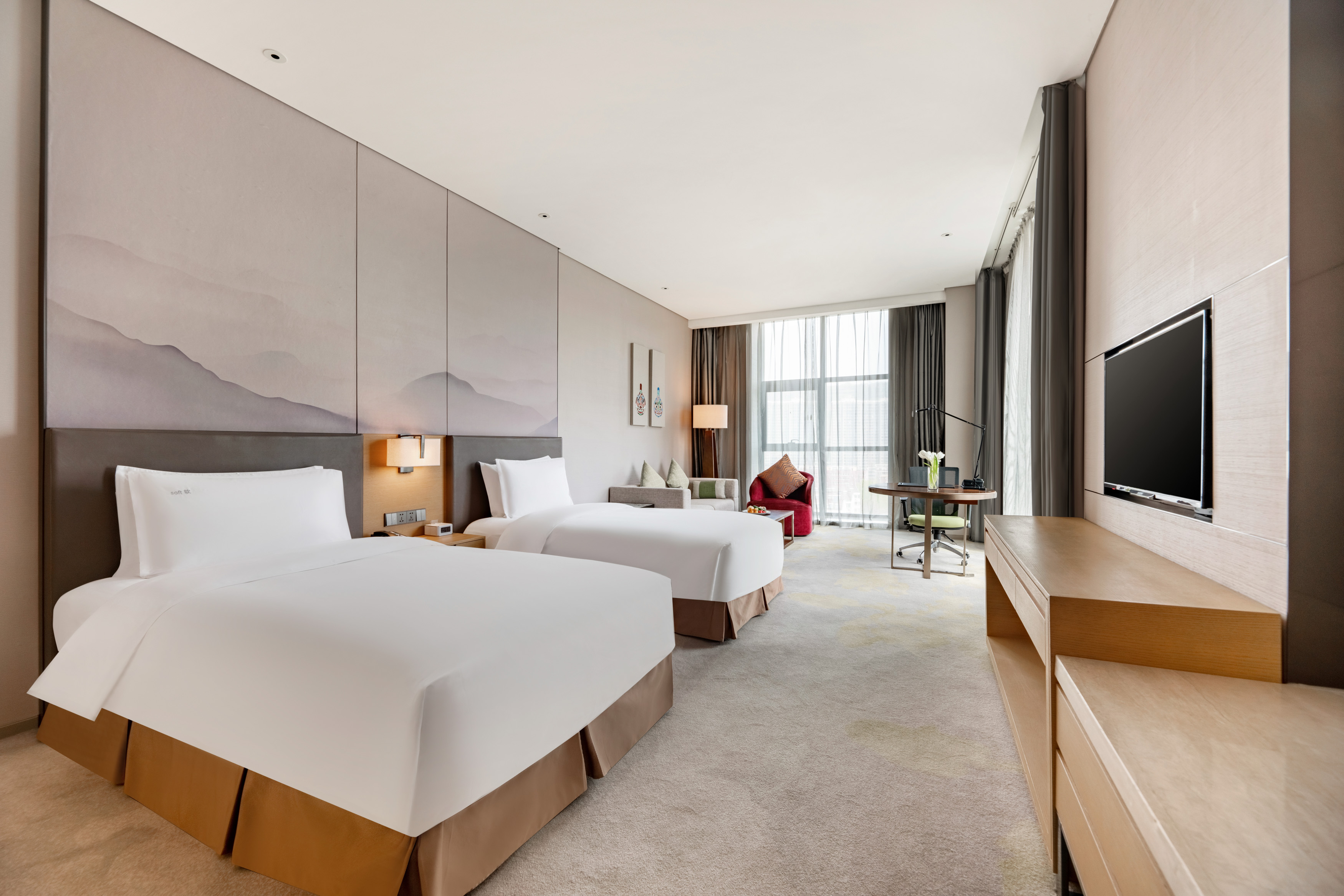 假日城市景观豪华双床房