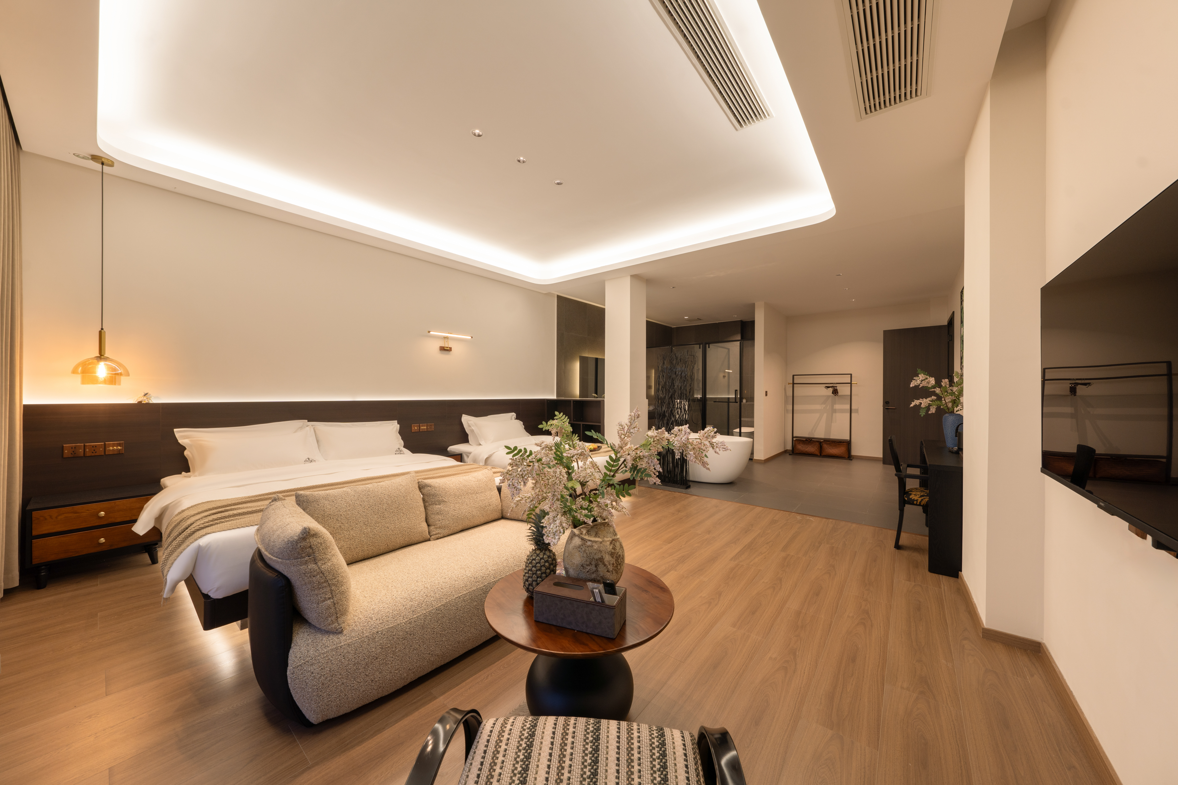 【捌瑞·温馨浴缸家庭房】雾屿听澜|琉璃浴斛〉