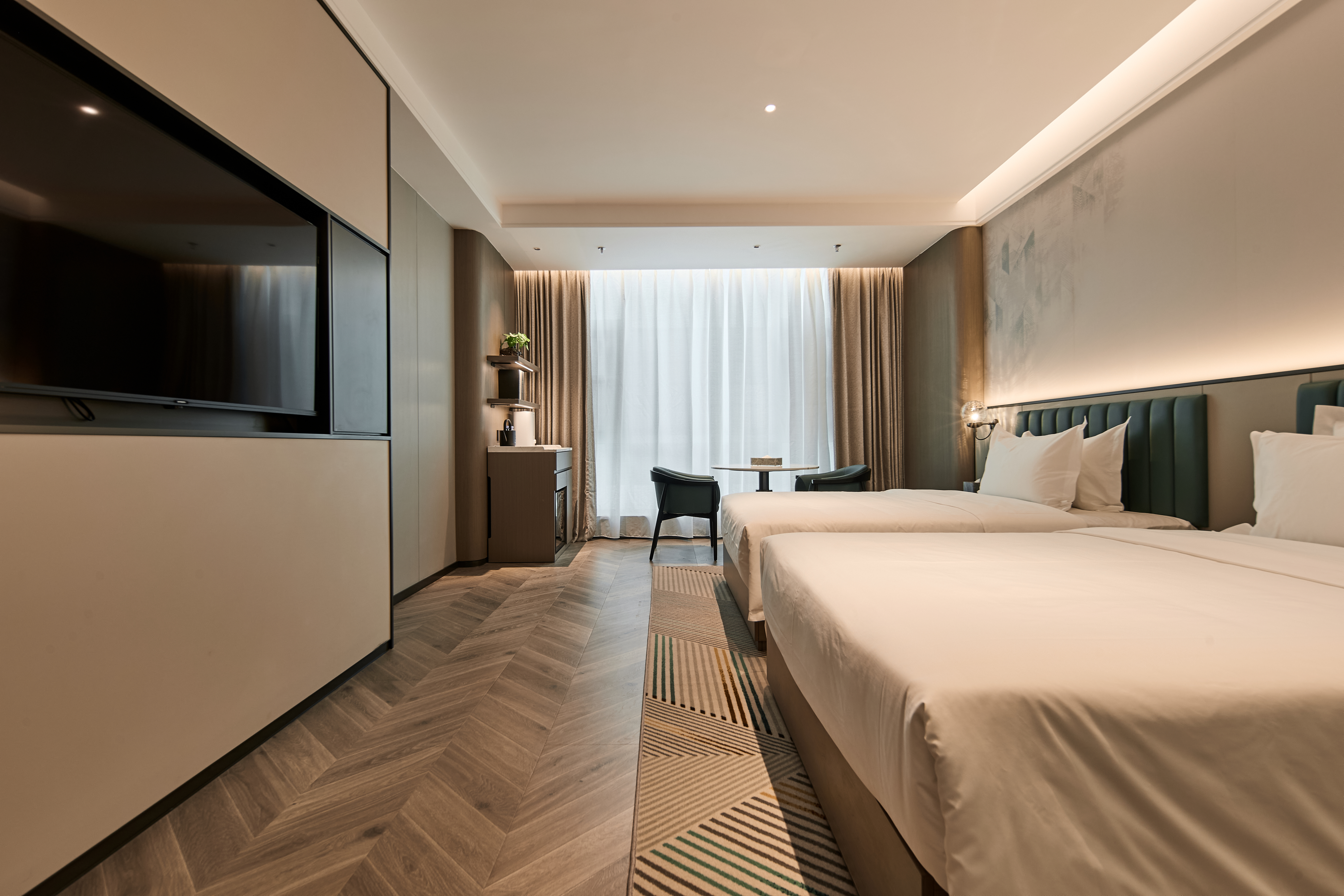 如雅雙床房（加濕器+喜臨門床墊+電動窗簾）