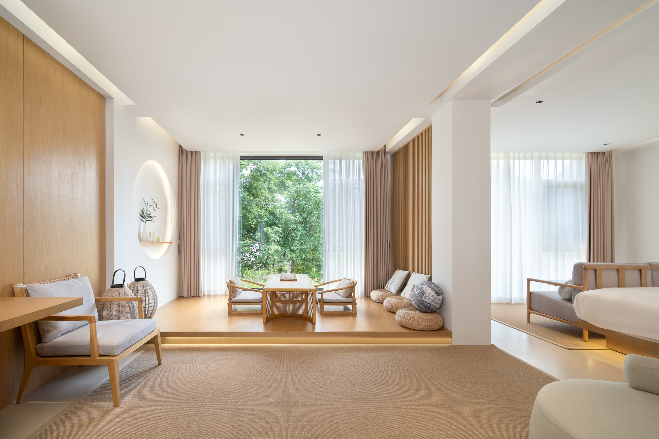 品茗欢享家庭套房（禅意观景茶桌+阳台休闲赏景+迷你冰箱+智能马桶）