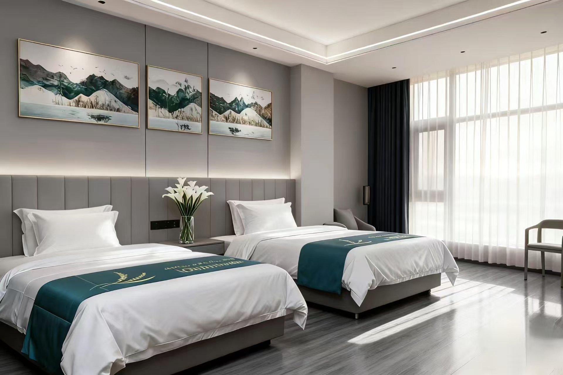 极境.山水云邸全景·观影·豪华双床房【地暖】