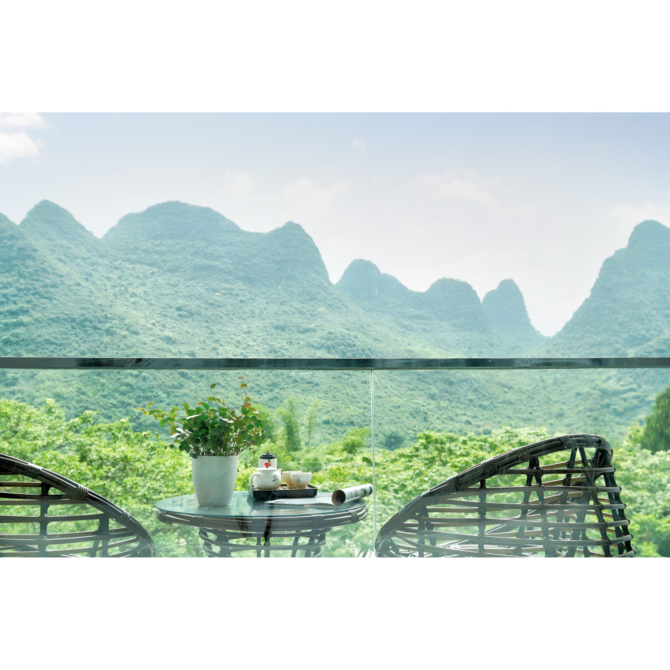 Shanshui Double Bed Room With Scenic Balcony And Scenic Tub