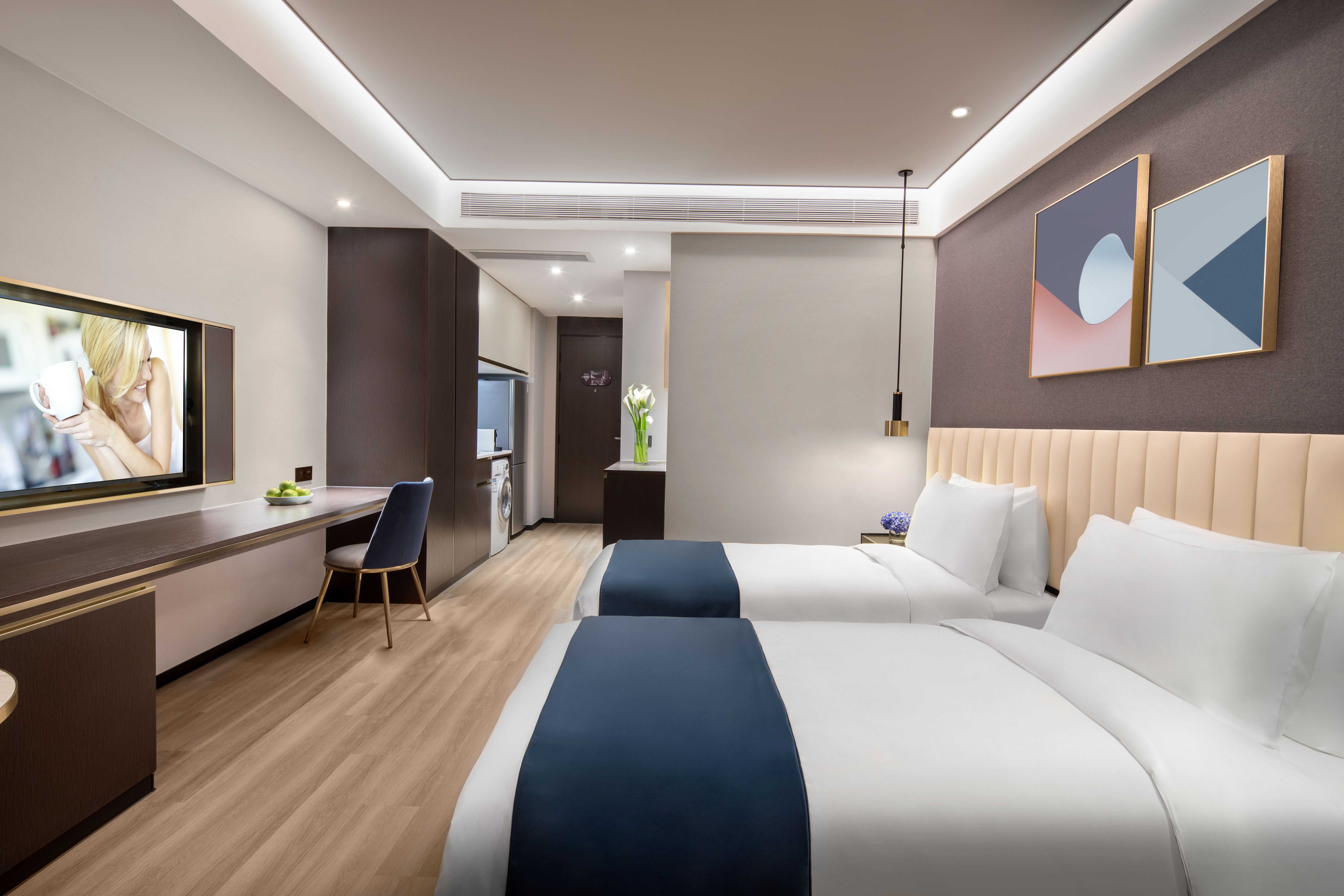 豪华双床房（洗烘机+冰箱+可投屏）