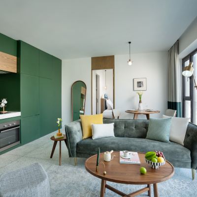 行政二居室（帶廚房+冰箱+洗烘一體機） basePLUS佰舍服務式公寓（上海世博會博物館濱江店）優惠