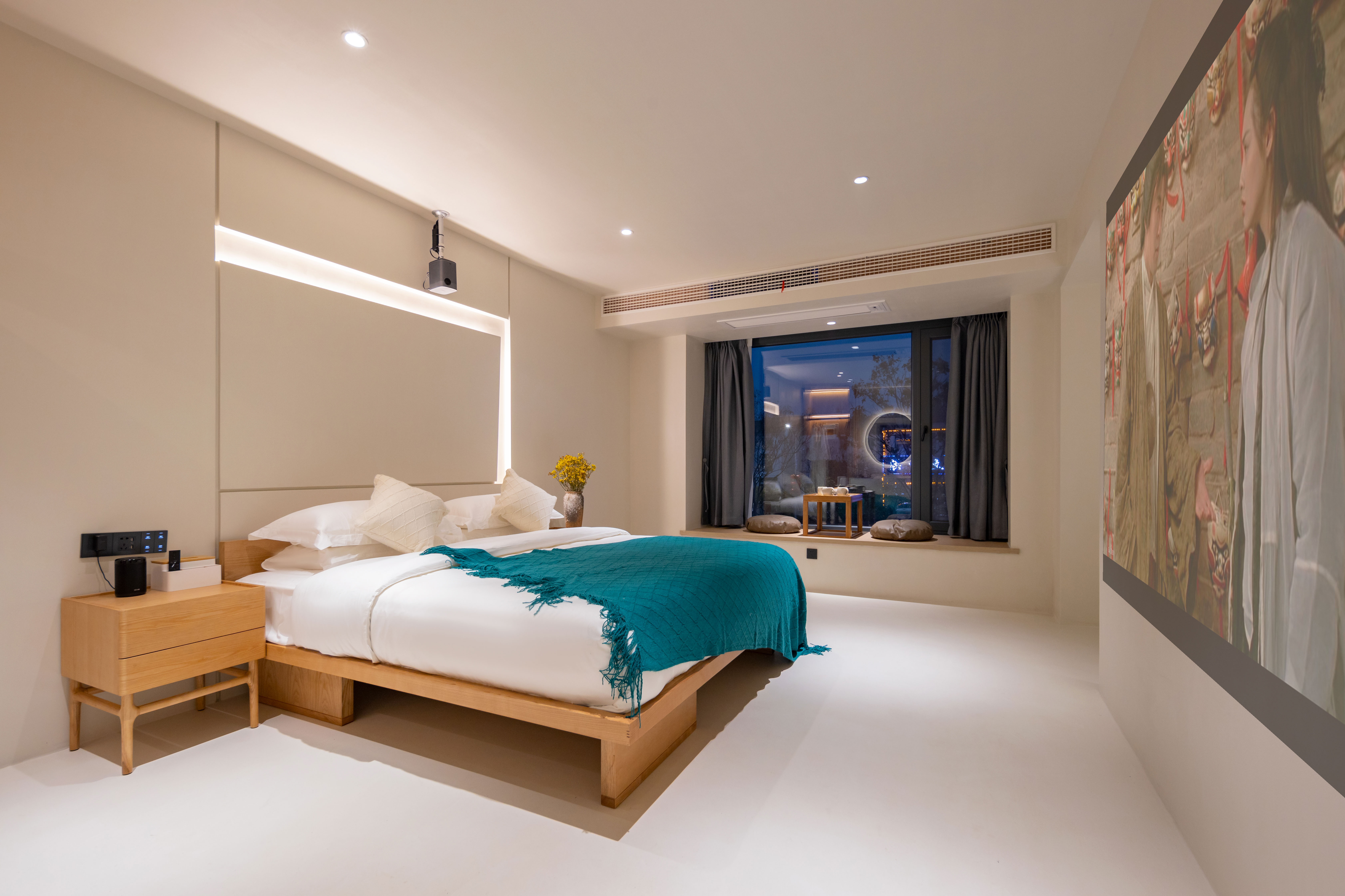 拾光·观景双卧亲子房+巨幕投影+品茶坐榻+可观望地藏王圣象+全屋智能客控