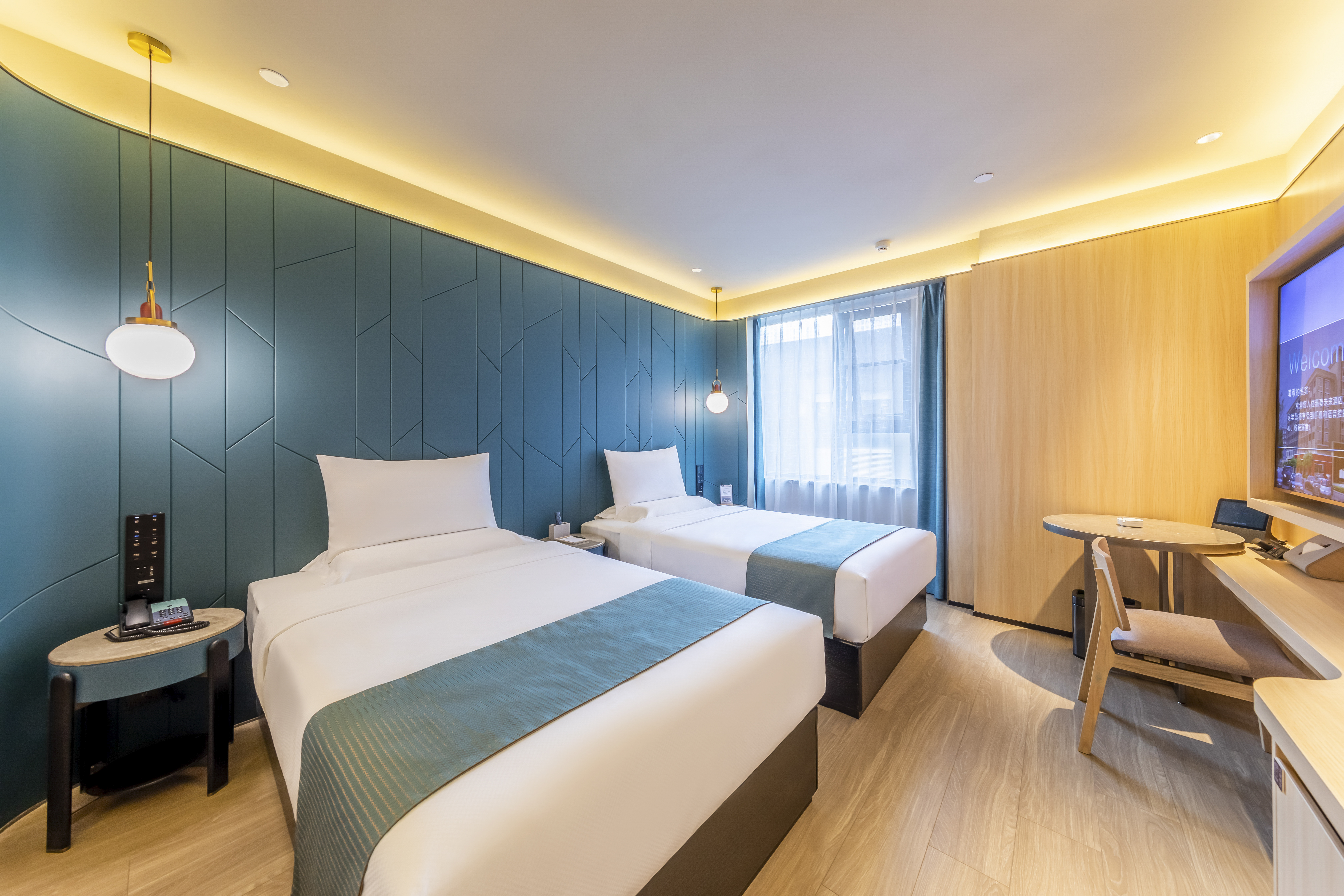 輕奢雙床房（小冰箱+智能馬桶+65寸可投屏電視）