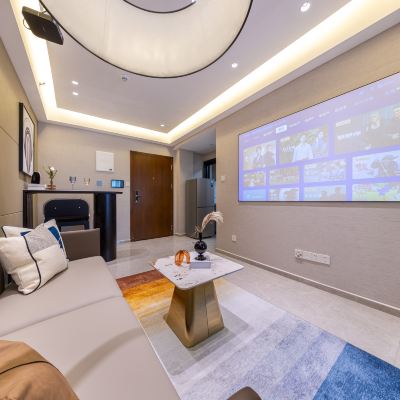 豪華城景巨幕一室一廳【極光TV會員+冰箱洗衣機+陽台】 鉑瑞斯影音輕居（深圳會展中心崗廈地鐵站店）優惠