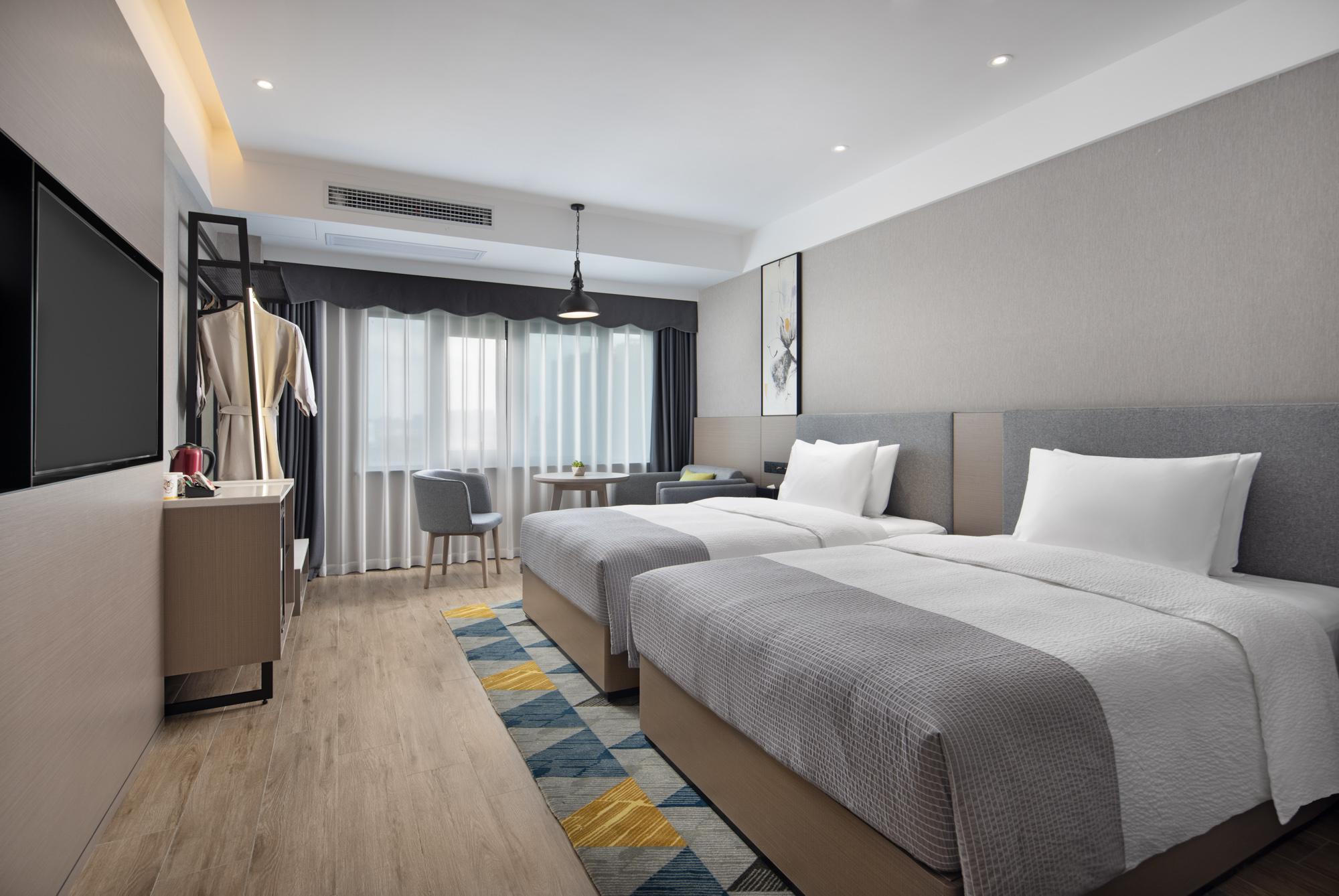 高级豪华双床房（智能马桶+Acca Kappa洗护用品+小冰箱）