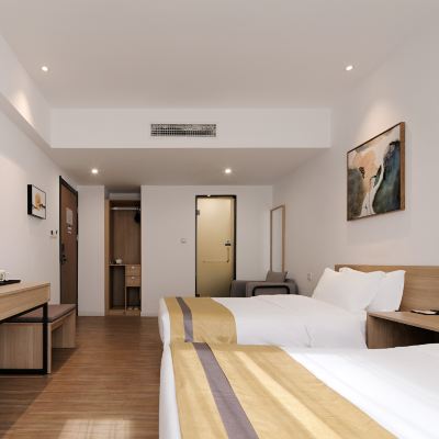 會展商務雙床房（開放式衣櫃+零壓床墊+舒適好眠） OVU國際服務公寓飯店（合肥濱湖會展中心中央公園店）優惠