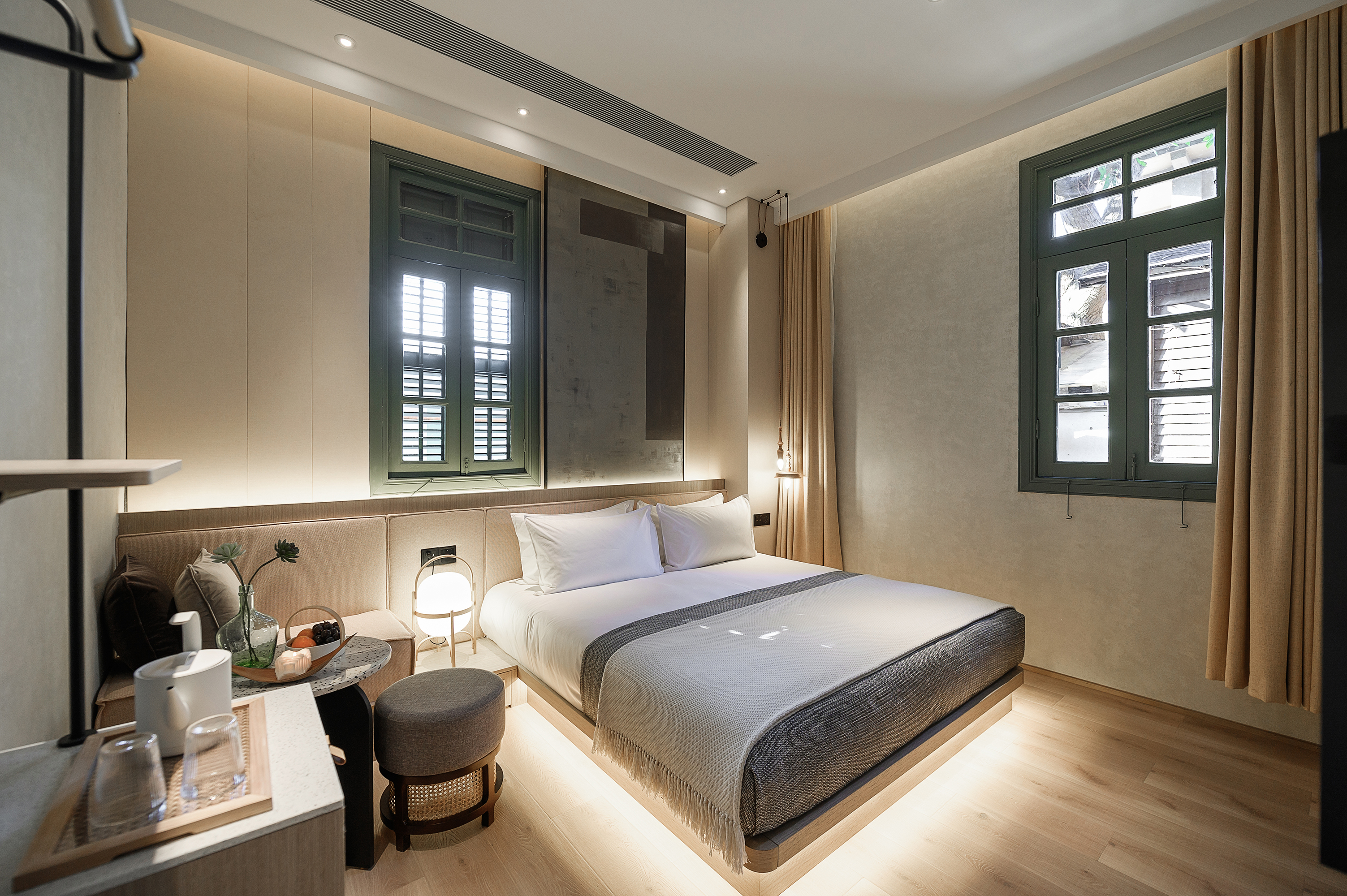 榄夕·阳光大床房｜乾湿分离+解压记忆棉枕头+助眠套装