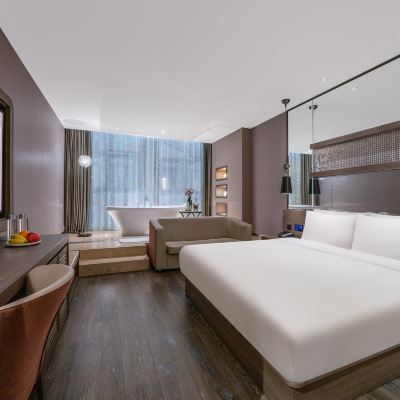 C精選大床房（浴缸+小冰箱+65寸一鍵投屏電視+深度睡眠記憶枕） 桔子水晶天津津灣廣場飯店優惠