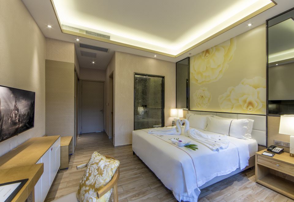 Yuetianxia Hot Spring HotelHot Spring Villa Big Bed Room