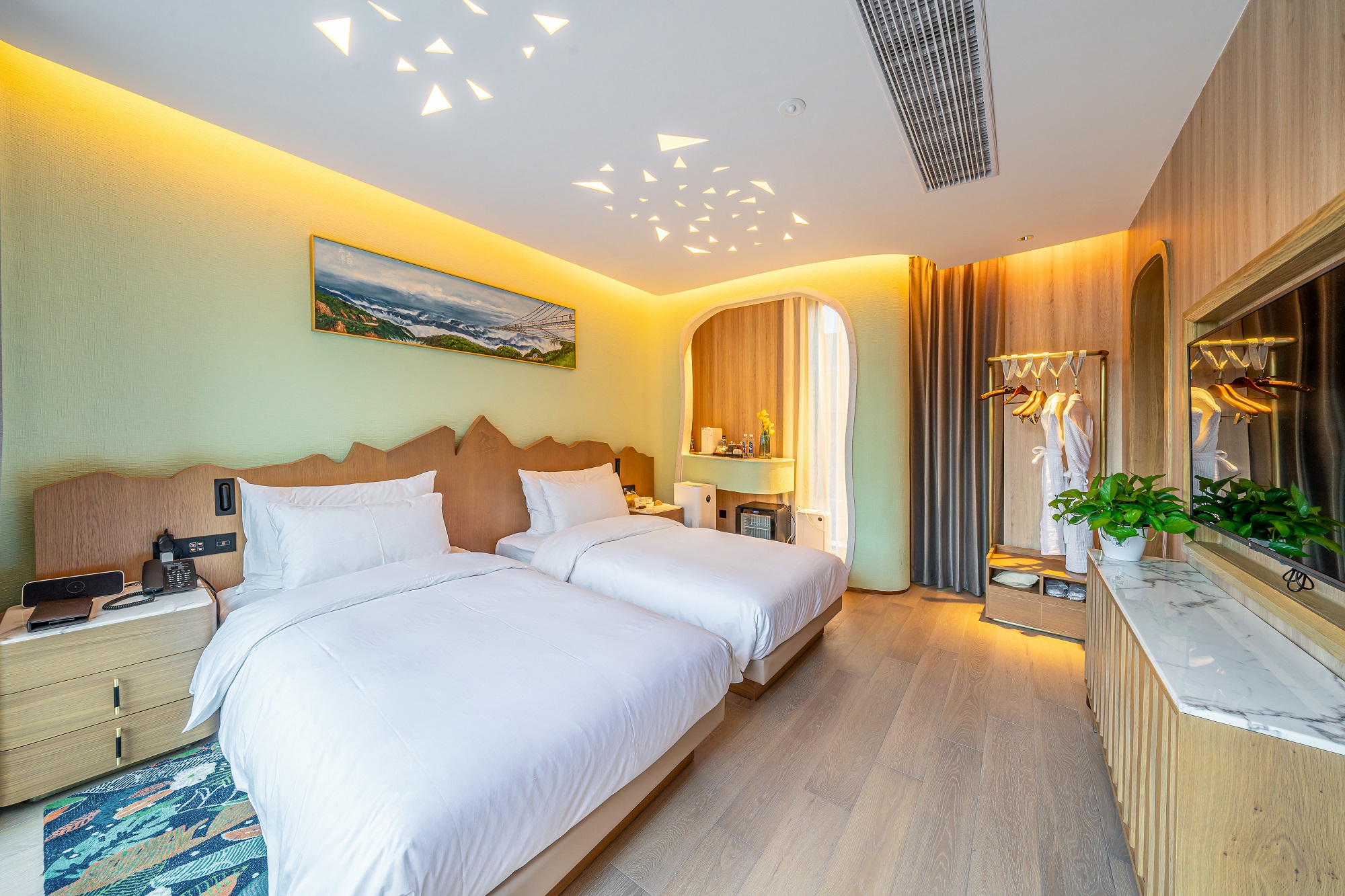 竹径通幽·绿野奇遇双床房【萌宠同乐+亲子度假】