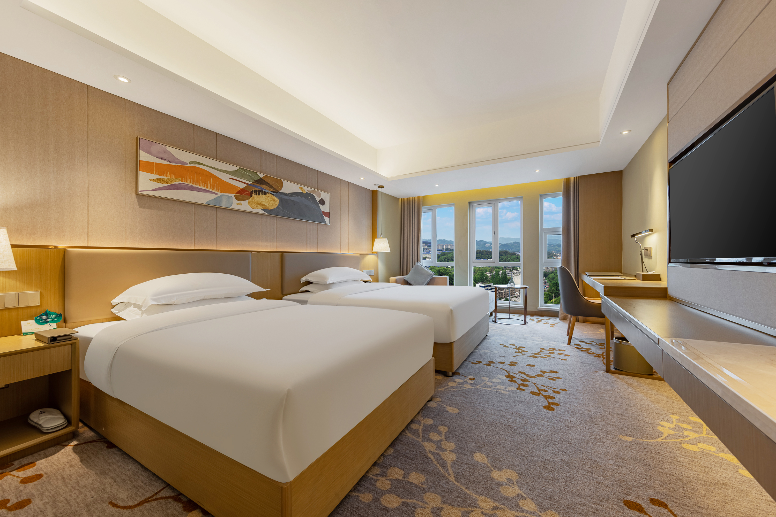 臻选·城景双床房（全景落地窗+大学城视野+休闲躺椅）