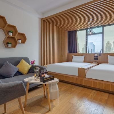 格美高級雙床房（獨立洗衣機） 格美飯店（上海外灘南京東路步行街店）優惠