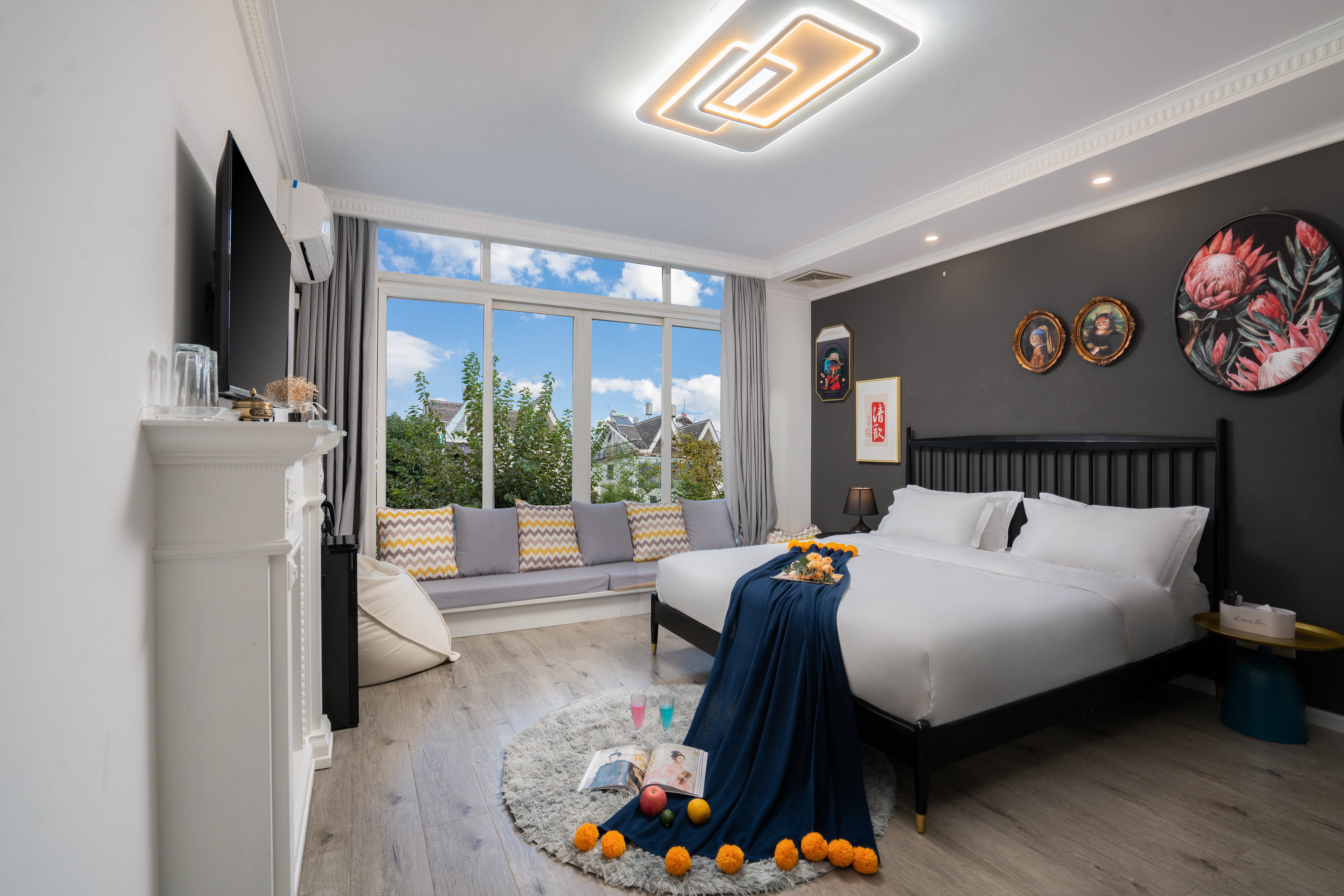 画境·轻奢大床房（全景玻璃|小壁炉）