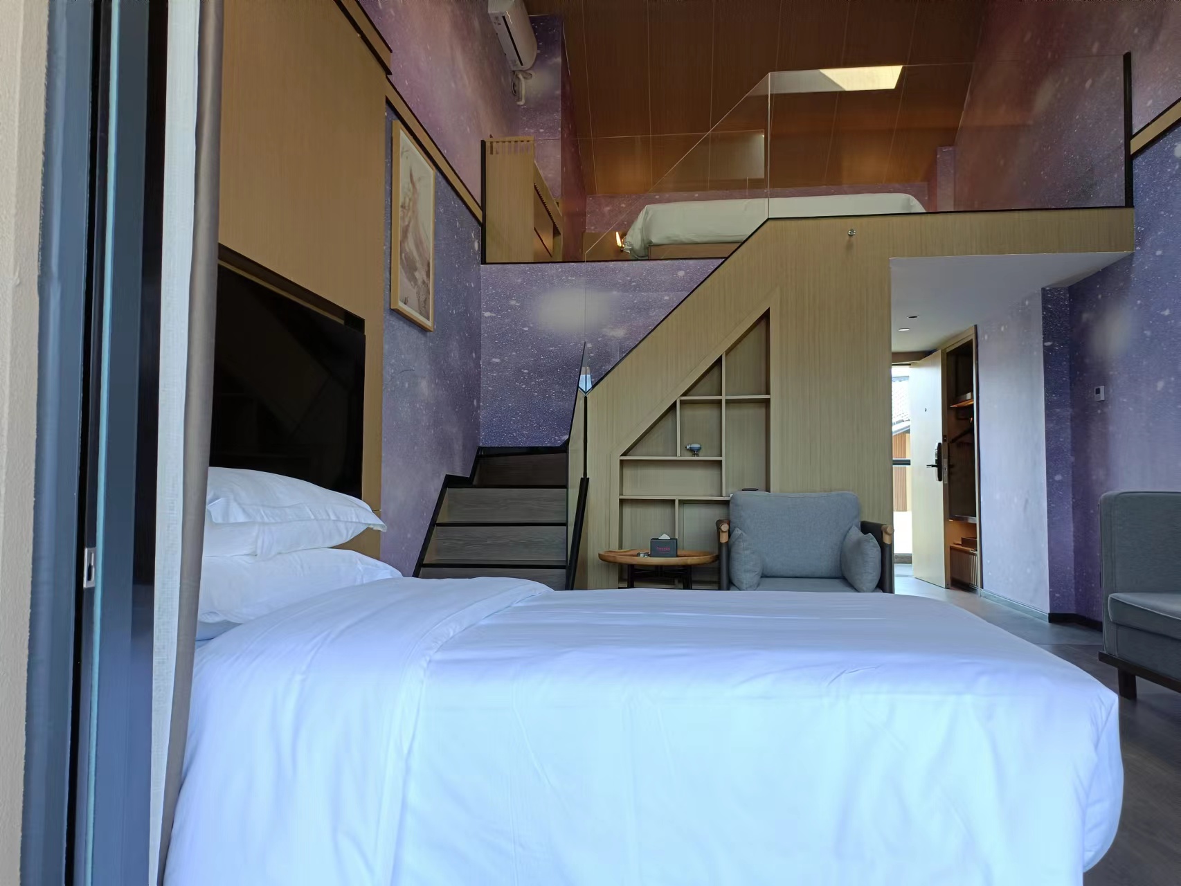 Loft?星空家庭套房『270°观景阳台+舒睡零压床垫』