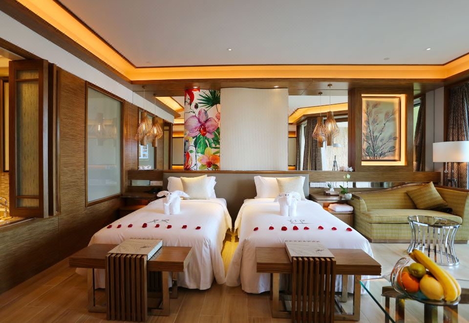 至尊温泉双床房-私家泡池-认证温泉水入房-景观阳台-独立浴缸