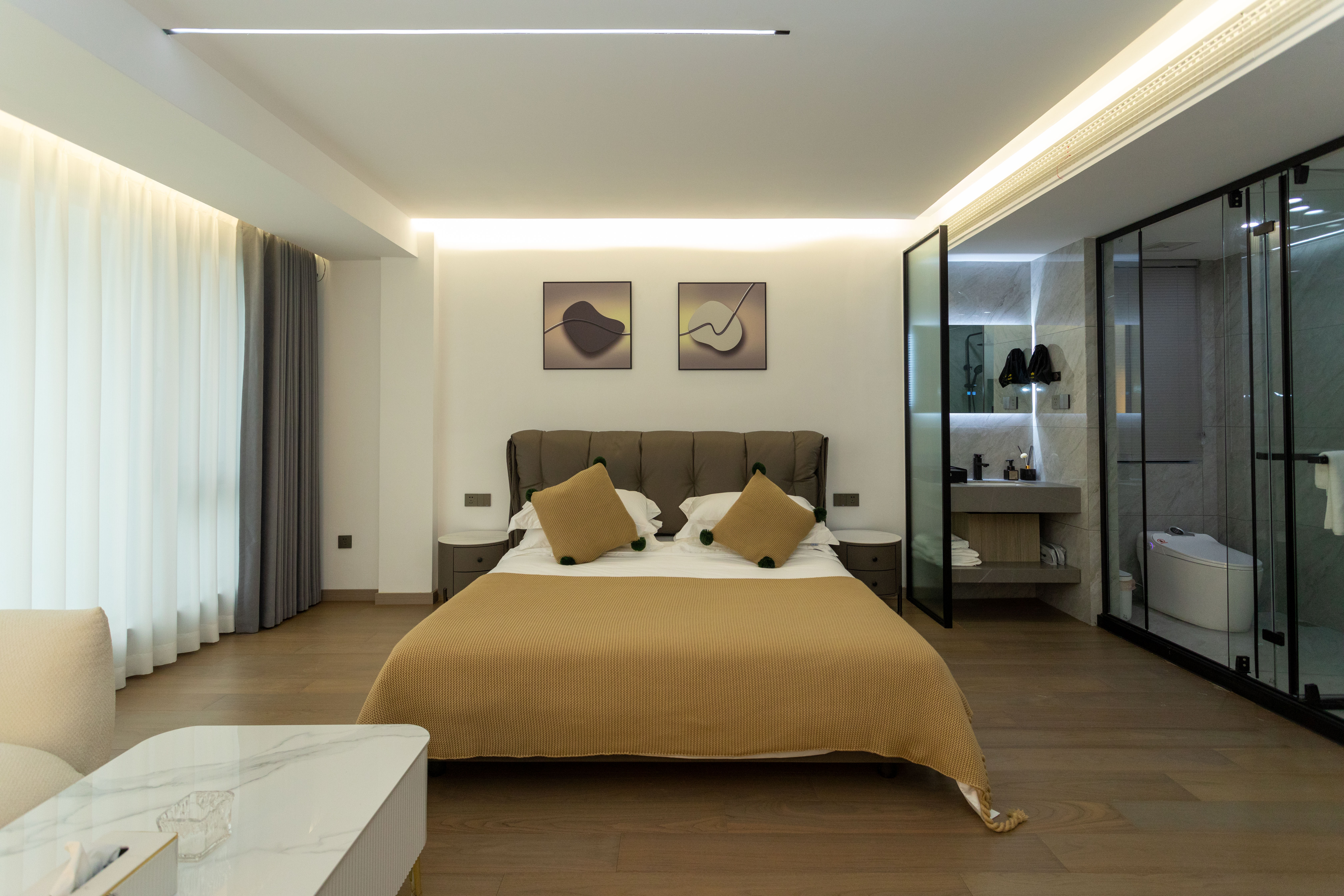 听潮·ins轻奢大床房『智能马桶+乳胶床垫』