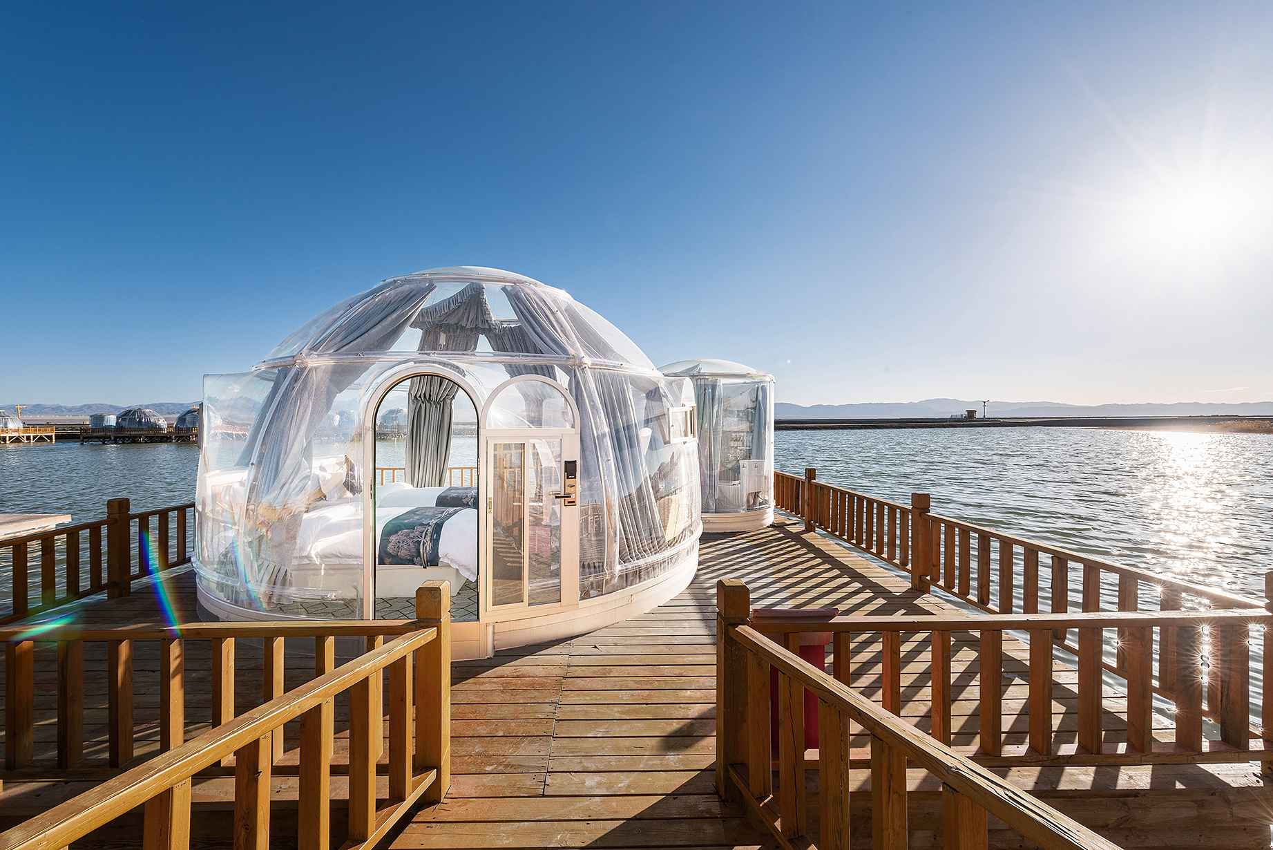 星河枕梦|泡泡屋双床房-透明星空顶+观景望远镜