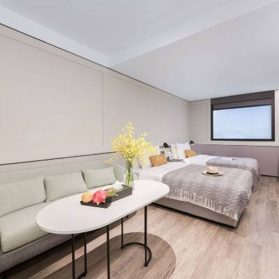 豪華行政單房公寓（雙床）（冰箱+洗烘一體機+微波爐+小廚房） 上海馨樂庭徐家匯公寓飯店優惠