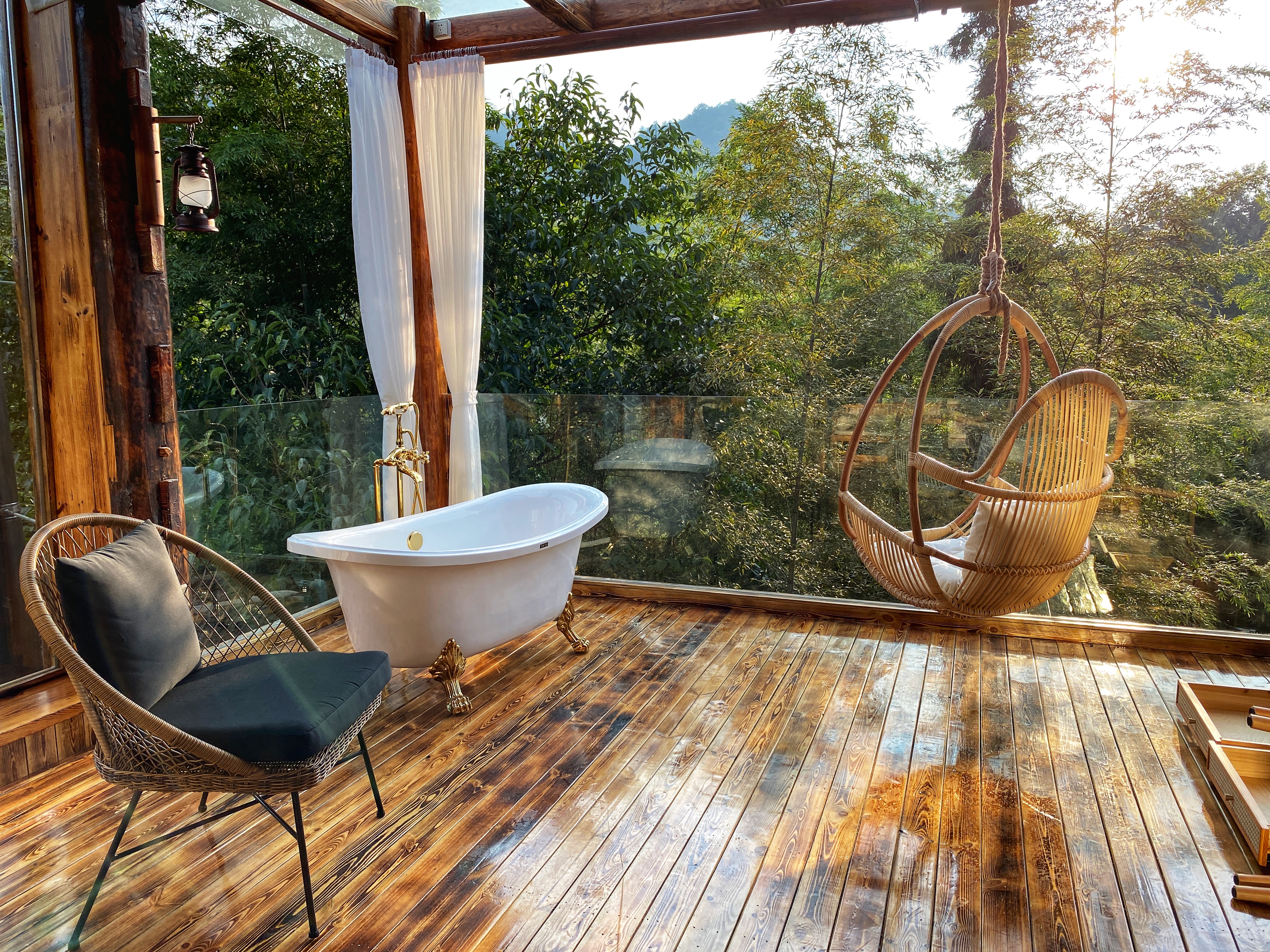 归隐+露台大浴缸+180度观景