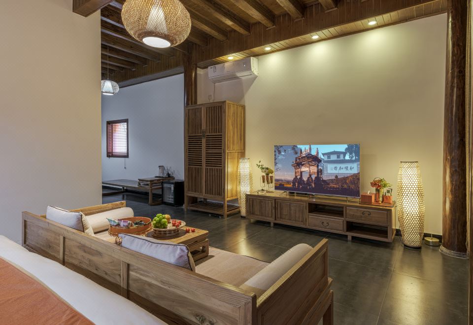 鴛鴦溪-智能客控輕奢大床房【山墅·專屬花園温泉·九牧衞浴·九牧智能馬桶·九牧IMAX絲雨花灑·戴森吹風機·鮮冷冰箱】