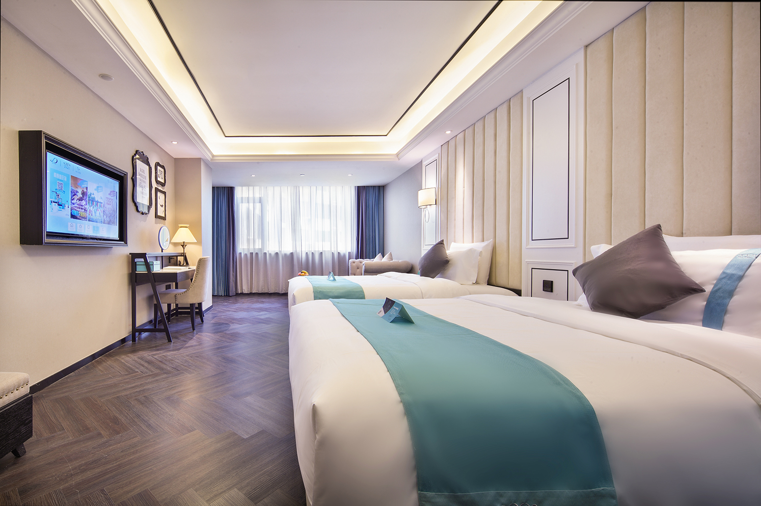 希岸豪华双床房（时尚轻奢｜智慧客控｜风尚投屏）