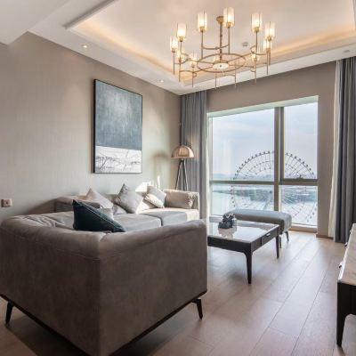 100%金雞湖全景兩室套房（景觀無遮擋+高樓層+落地窗） 蘇州畔湖傾城酒店公寓優惠